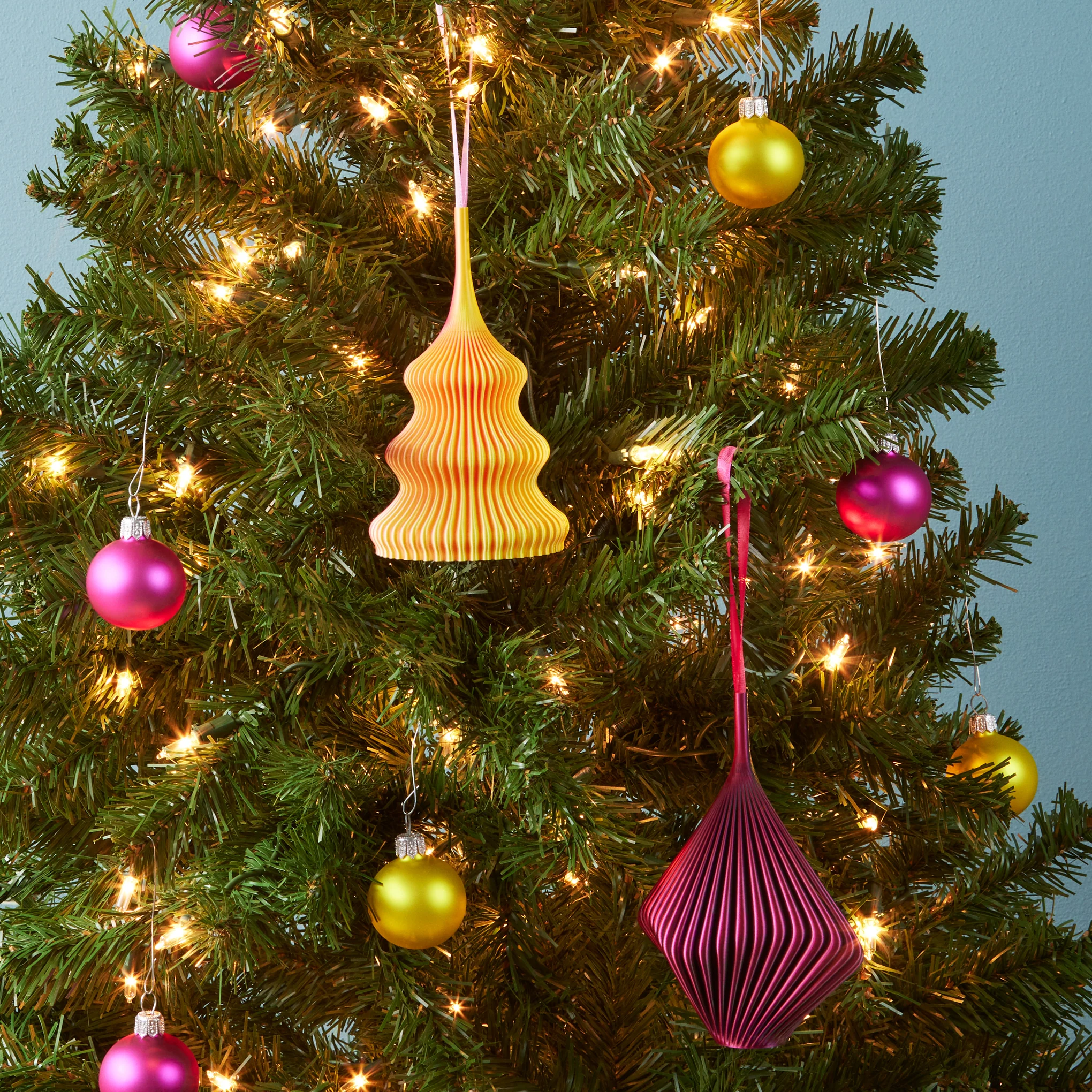 3D-Printed Holiday Ornaments - Set of 2 - Watermelon/Grapefruit - Image 2