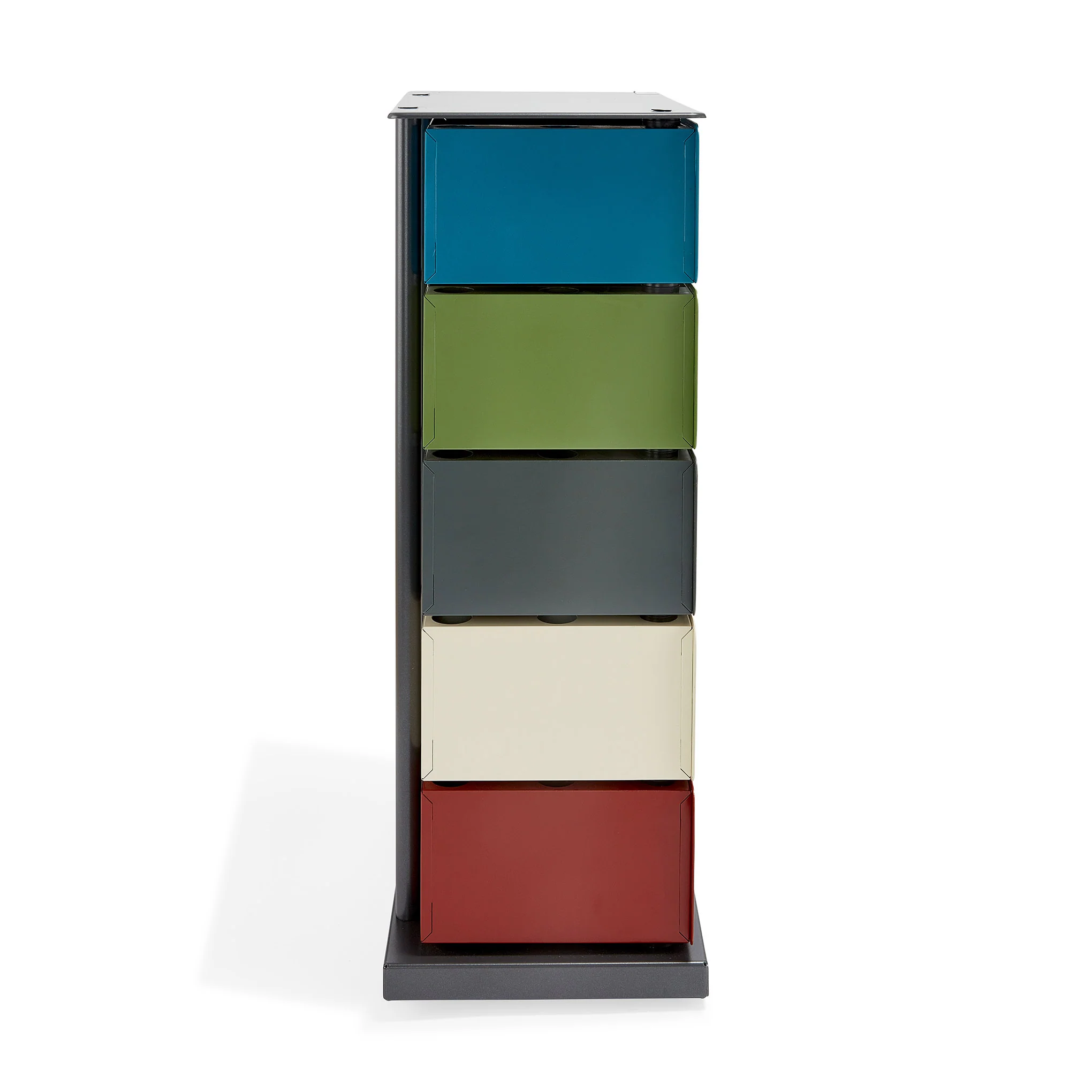 5-Drawer Pivot Cabinet - Blue/ Gray/ Red - Image 4