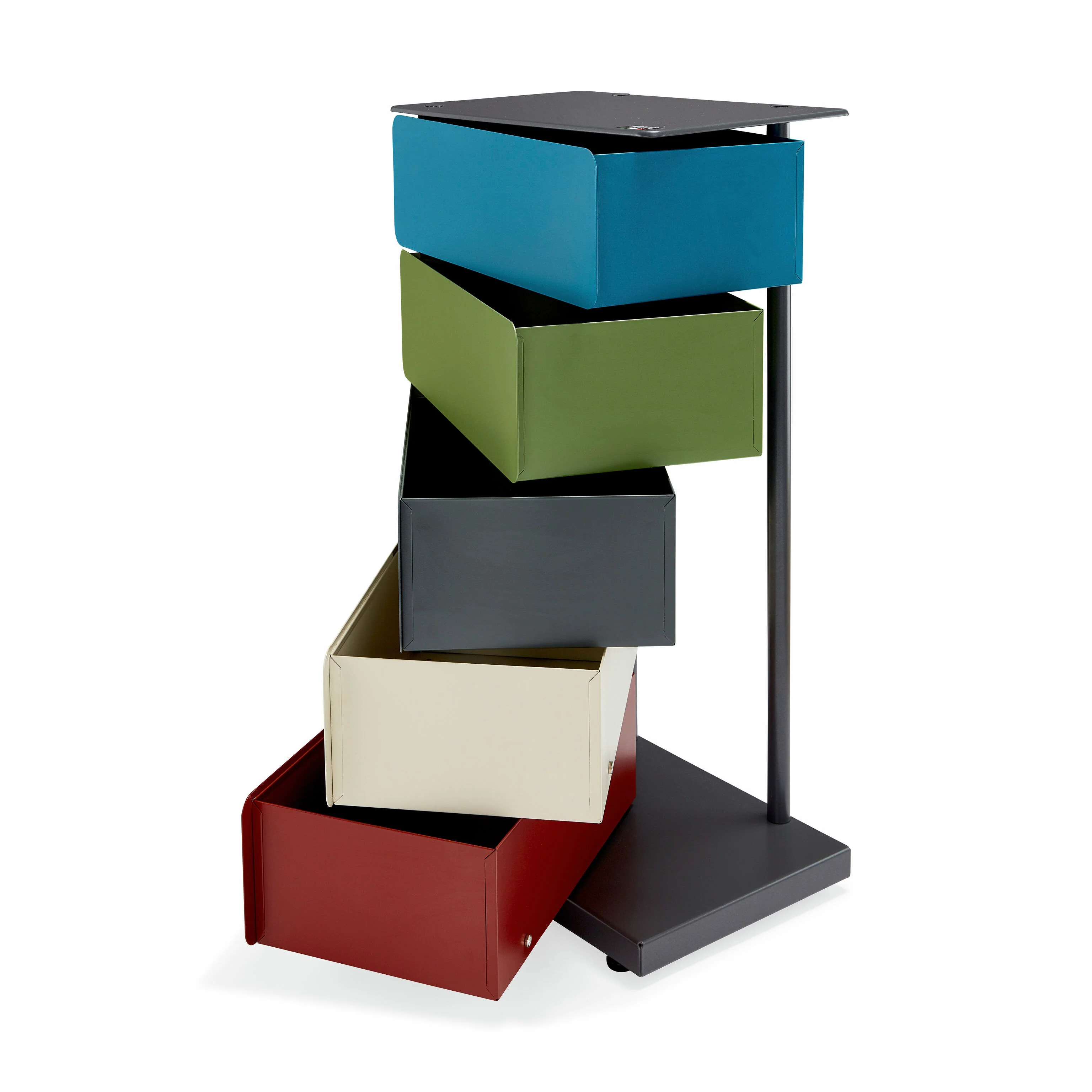 5-Drawer Pivot Cabinet - Blue/ Gray/ Red - Image 5