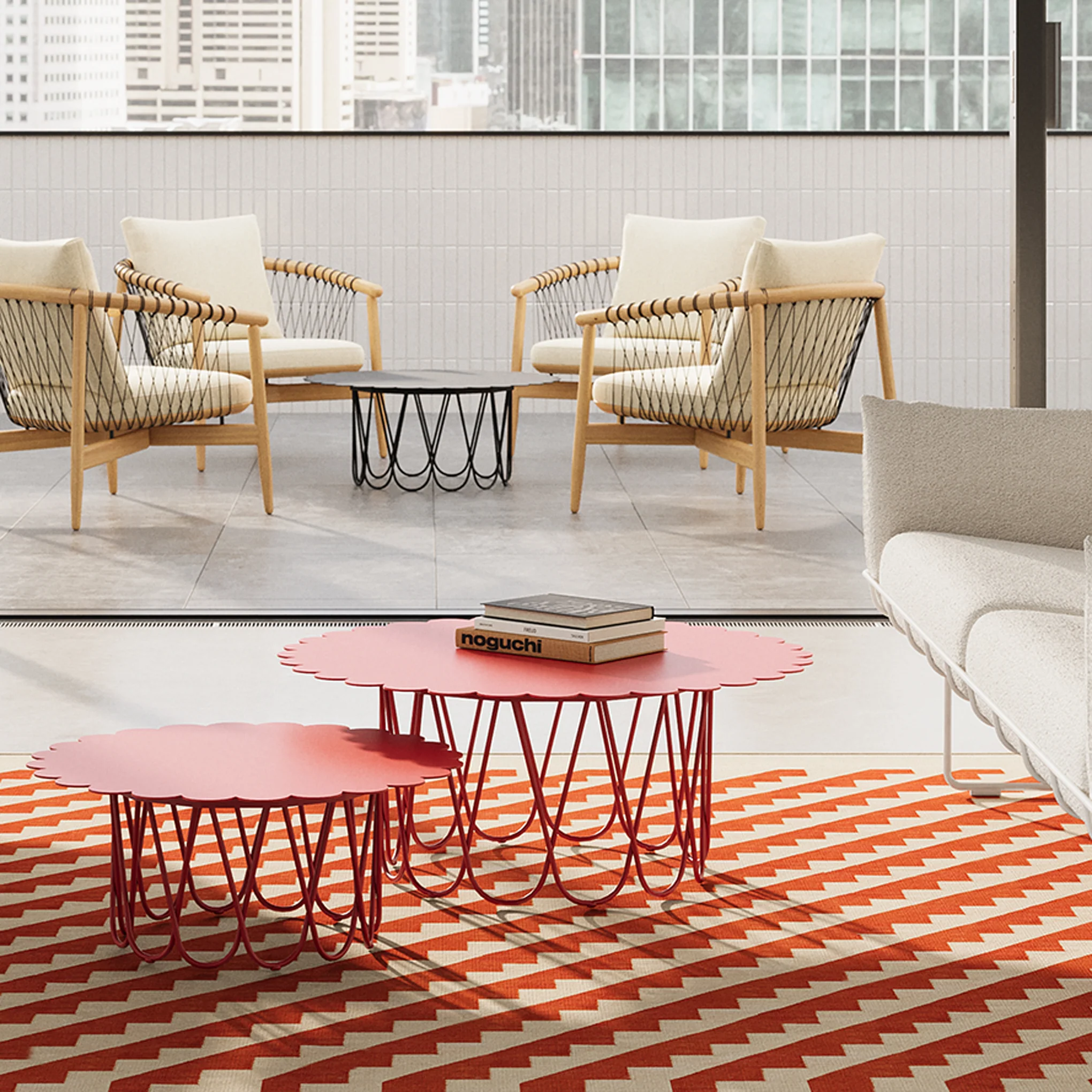 Alexander Girard Flower Coffee Table from Herman Miller - Red - Image 2