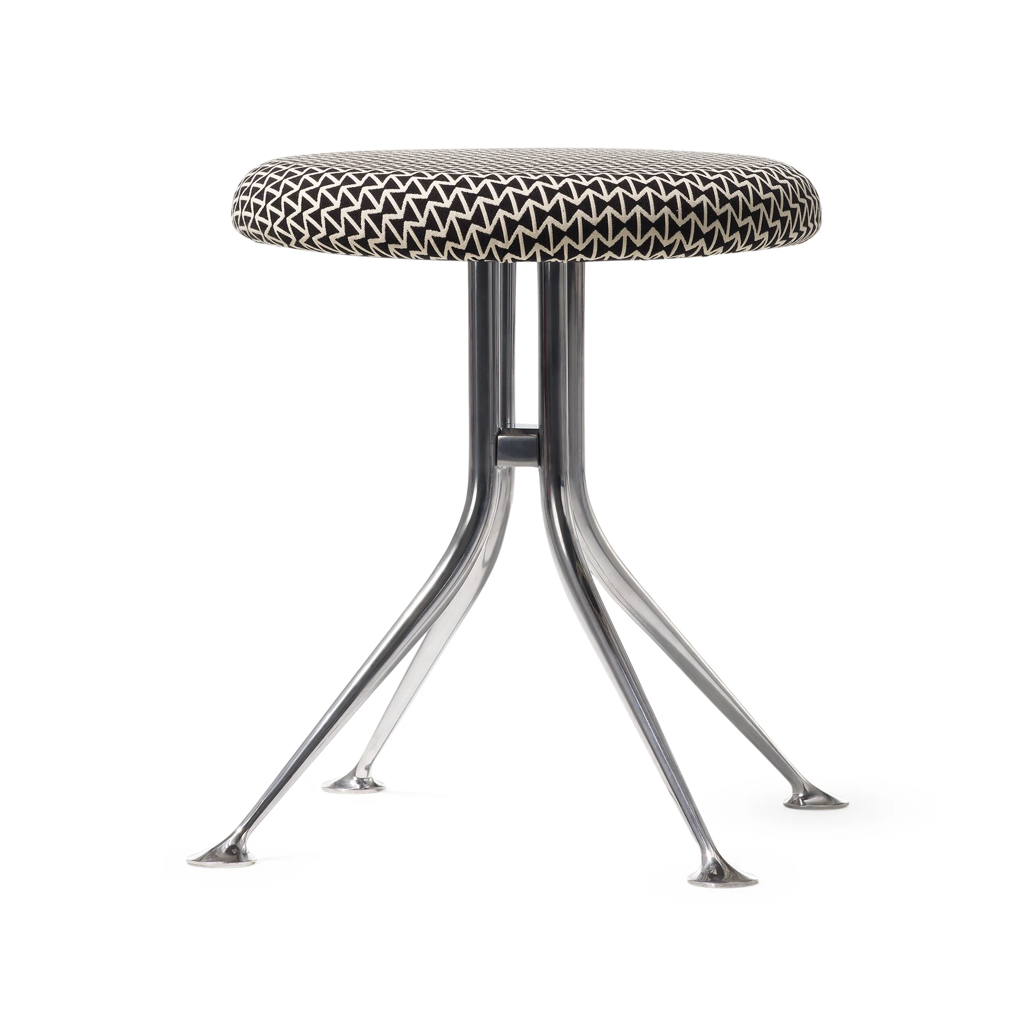 Alexander Girard Upholstered Stool from Herman Miller - Double Triangle B/ W
