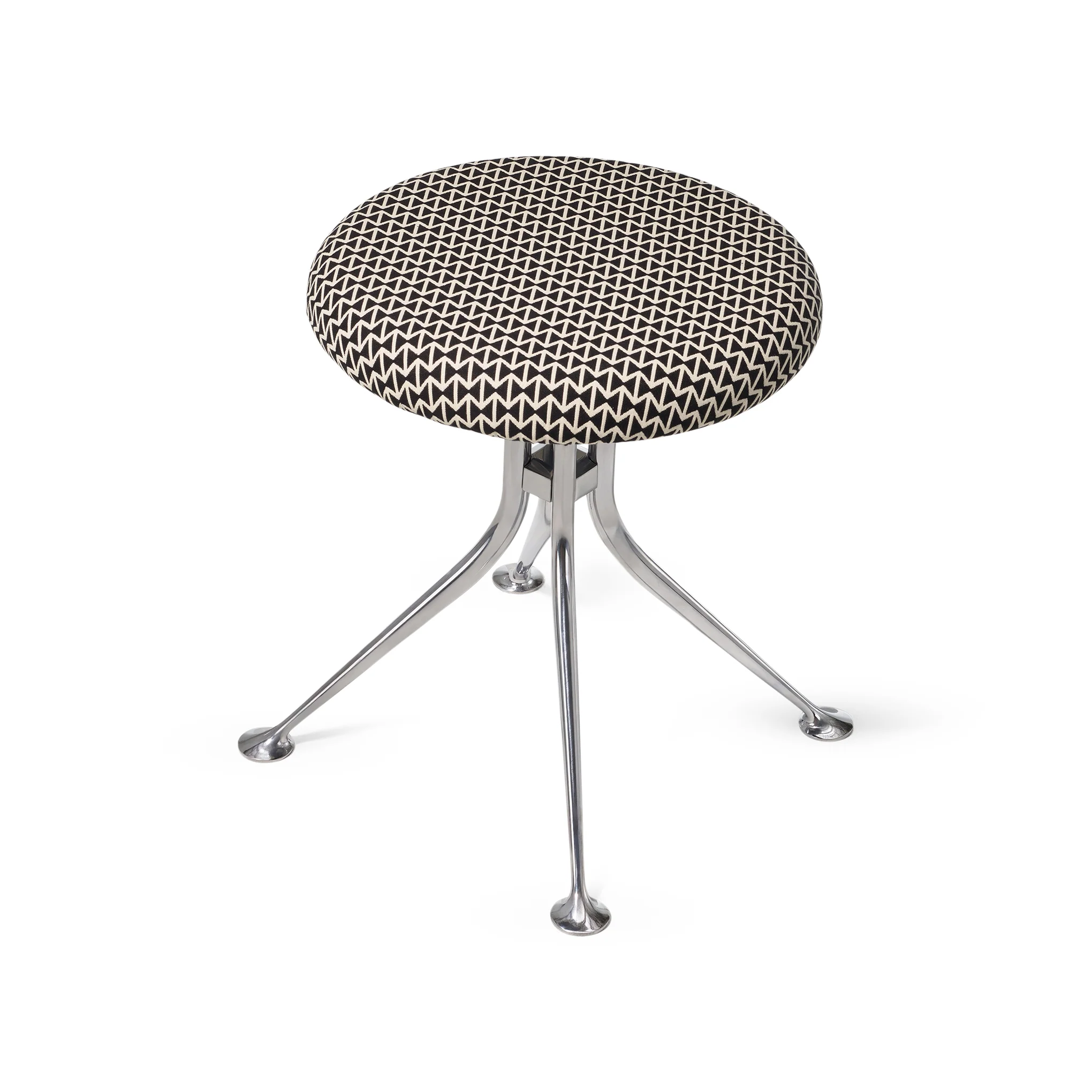 Alexander Girard Upholstered Stool from Herman Miller - Double Triangle B/ W - Image 3