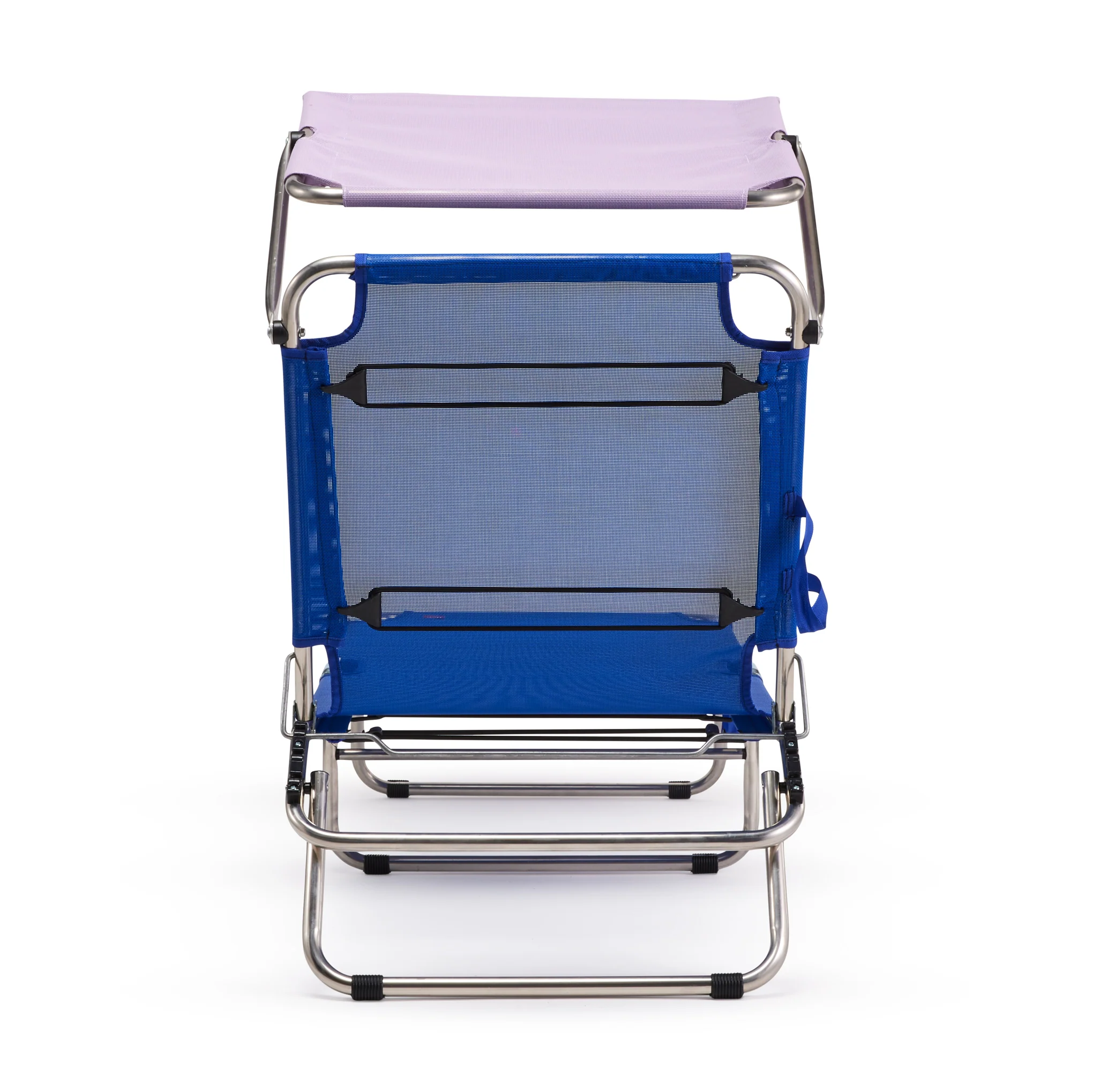 Amigo Outdoor Lounge Chair with Sun Shield - Navy/ Lilac - Image 5