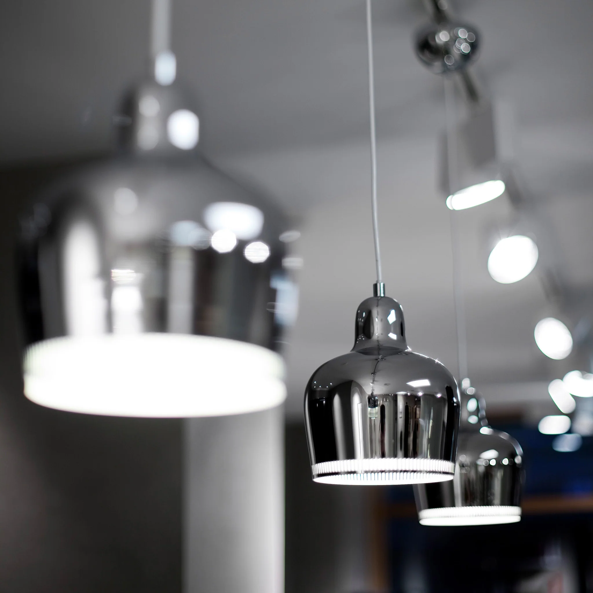 Artek Aalto Golden Bell A330S Pendant Light - Chrome - Image 23