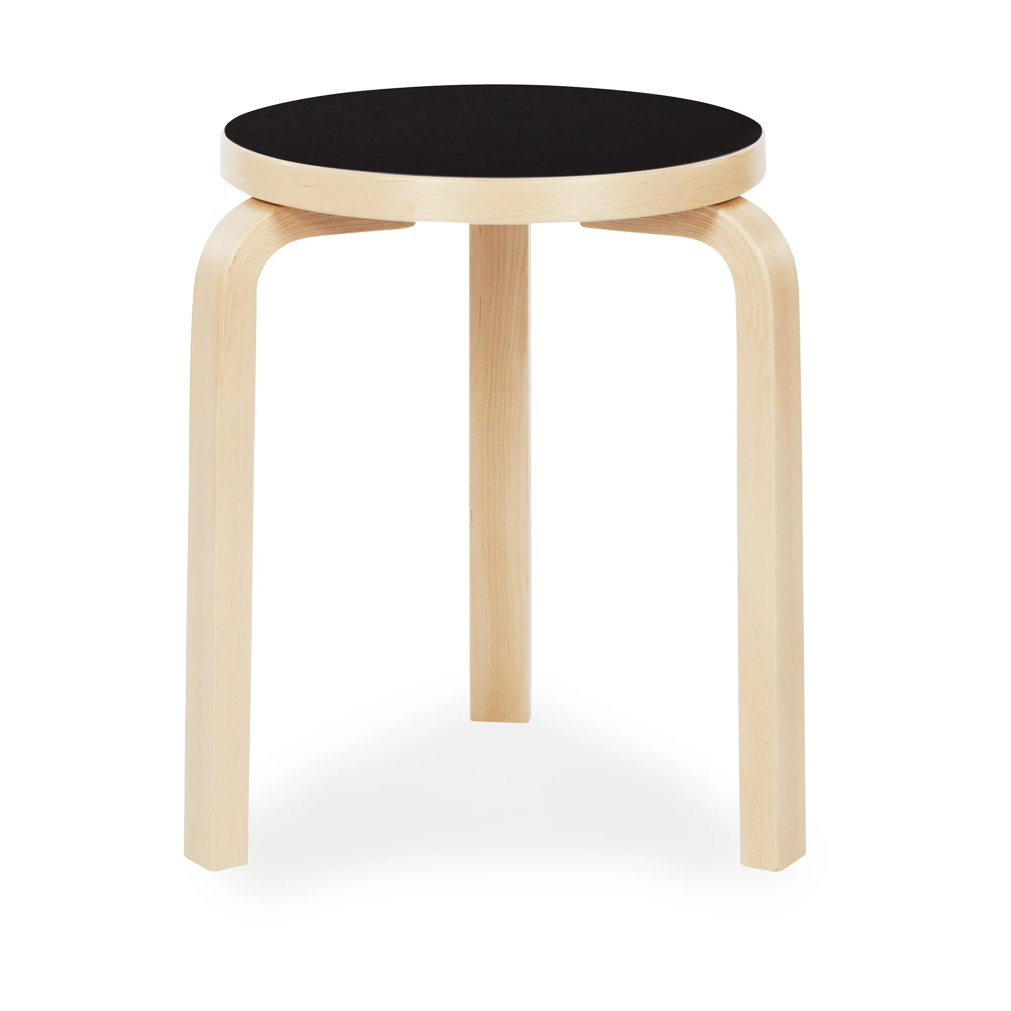Artek Aalto Stacking Stool 60 - Black/ Birch - Image 2