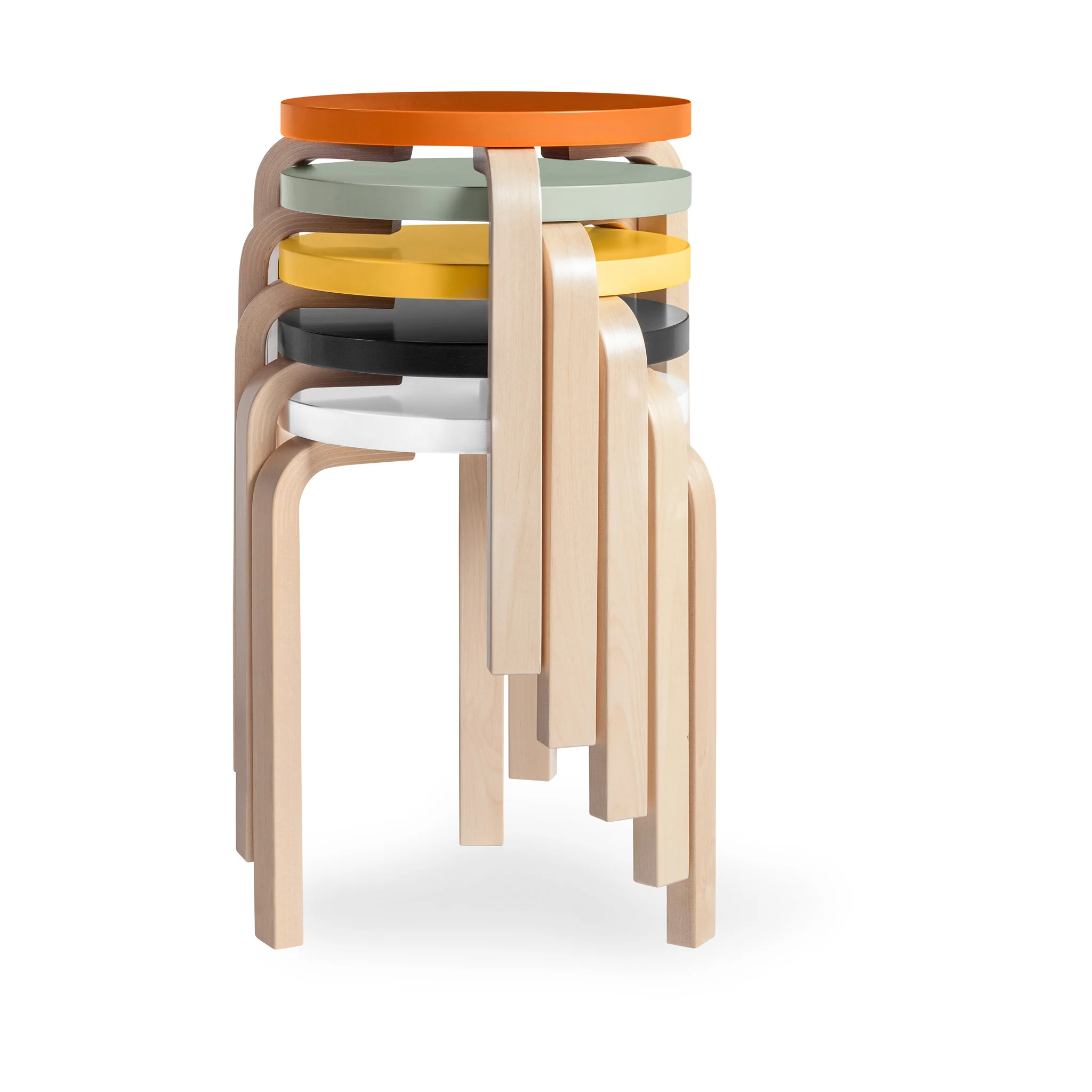 Artek Aalto Stacking Stool 60 - Black/ Black - Image 27