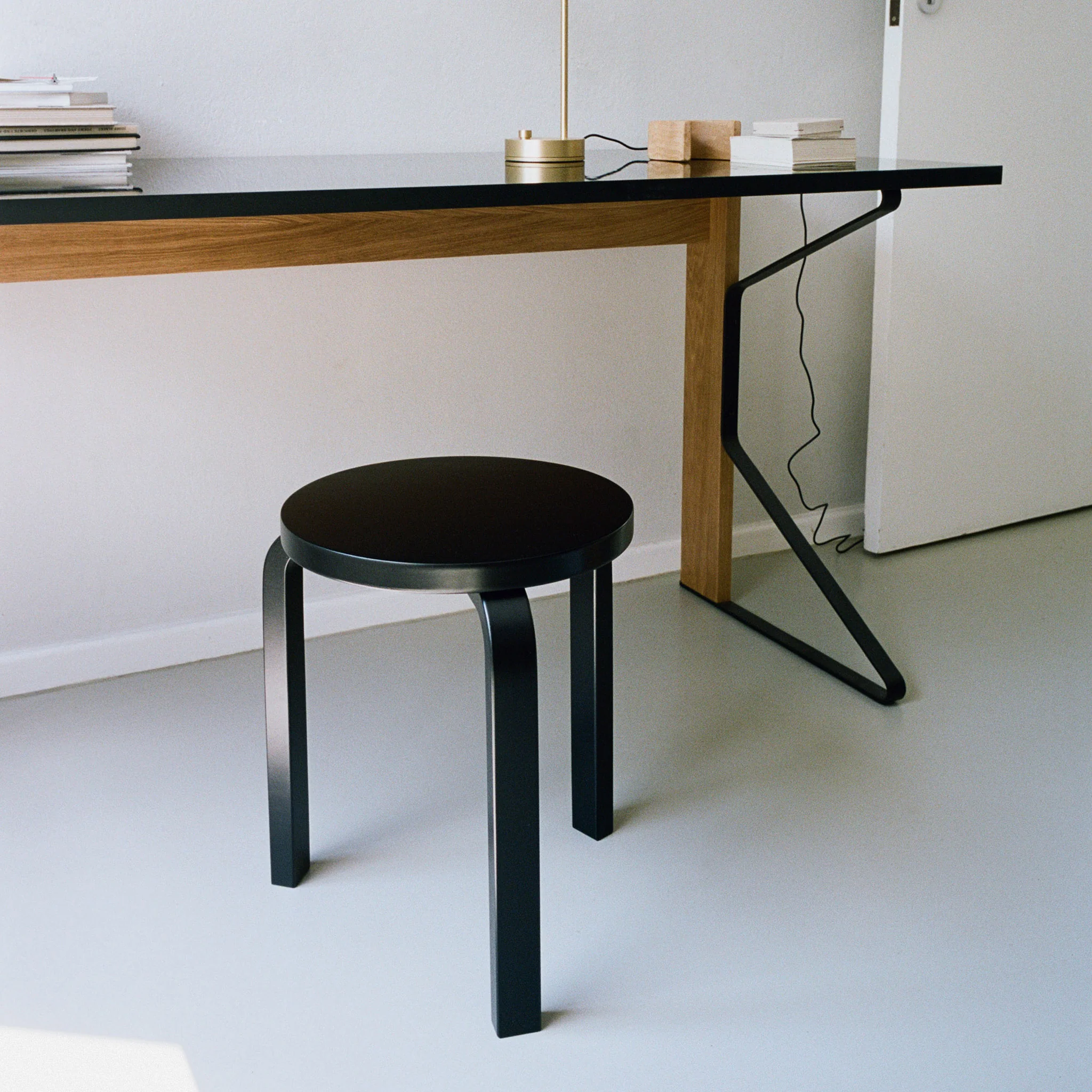 Artek Aalto Stacking Stool 60 - Black/ Black - Image 44