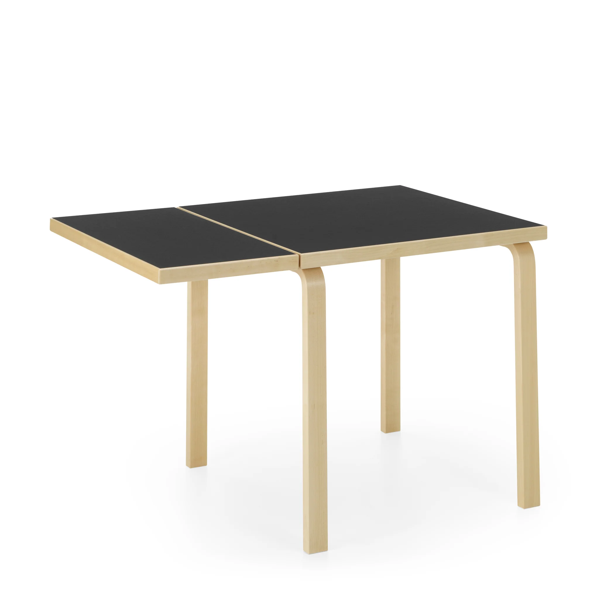 Artek Alvar Aalto Drop-Leaf Table - Black Linoleum - Image 3