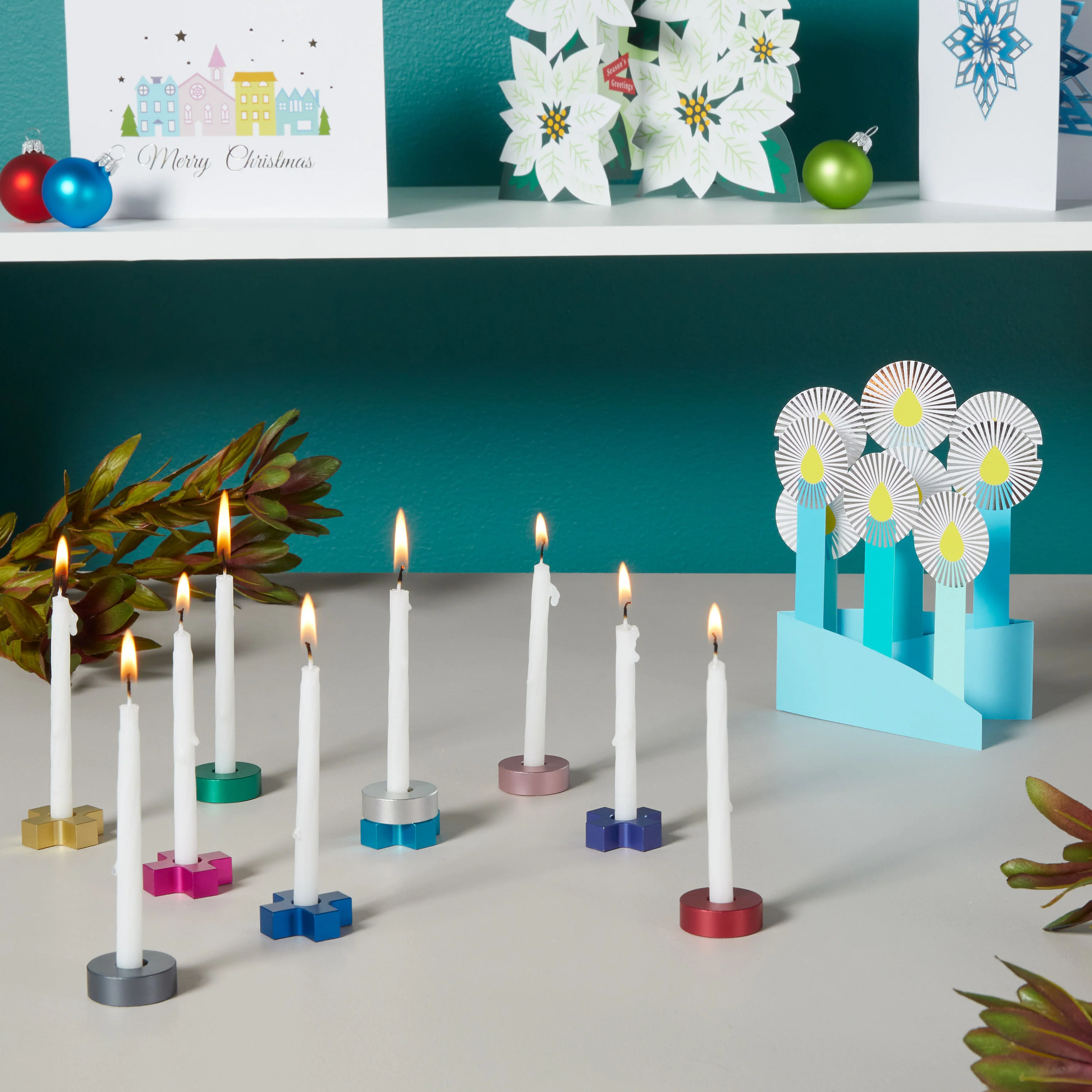 Azure Hanukkah Holiday Cards - Set of 8 - Image 3