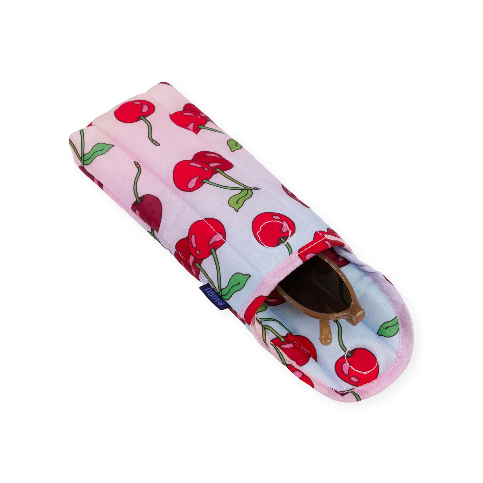 Baggu Puffy Recycled Nylon Eyeglasses Case - Cherries - Image 2