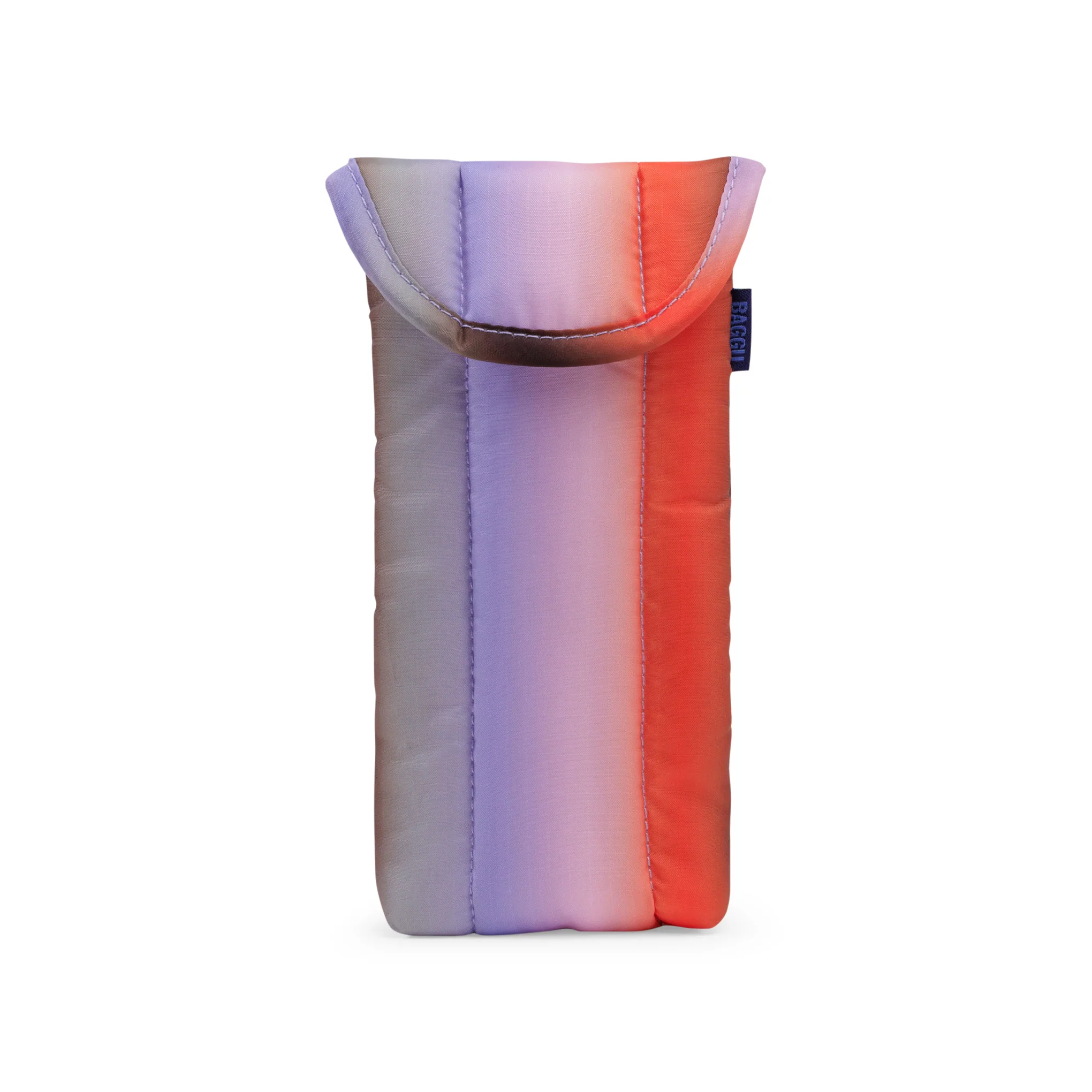 Baggu Puffy Recycled Nylon Eyeglasses Case - Gradient Stripe Poppy & Lilac
