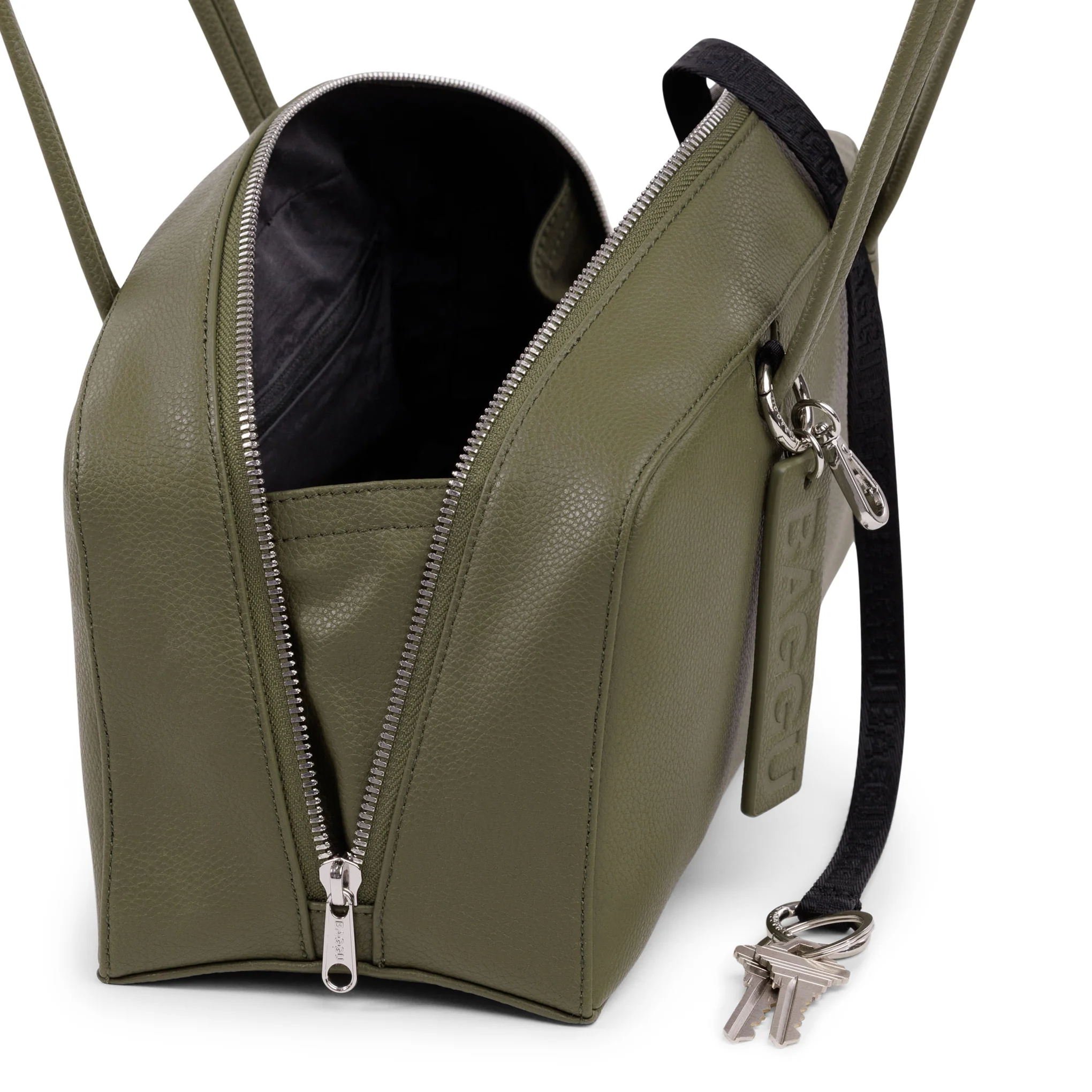 MoMA Baggu Recycled Leather Bowler Bag - Loden - Image 4