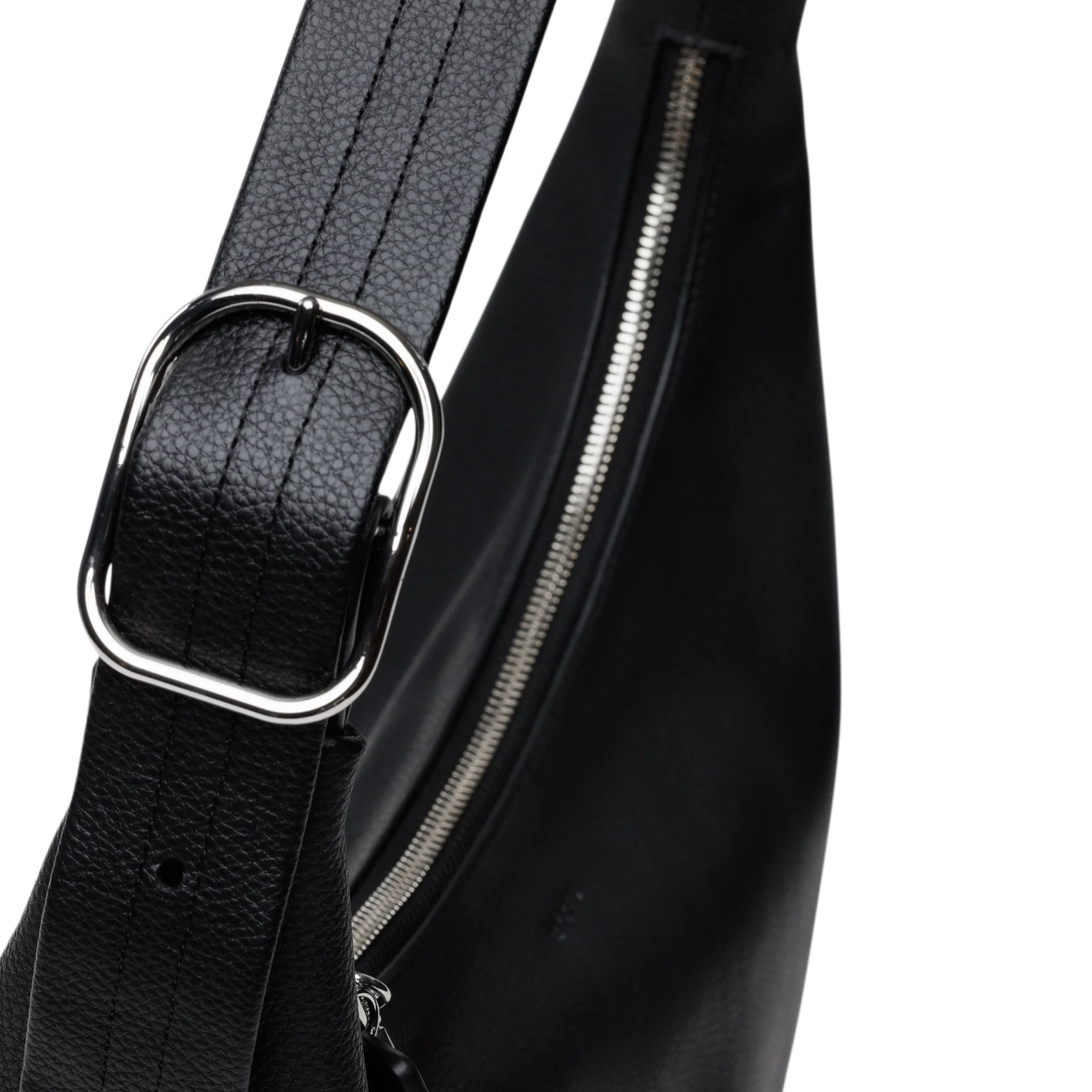 Baggu Recycled Leather Shoulder Bag - Black - Image 4