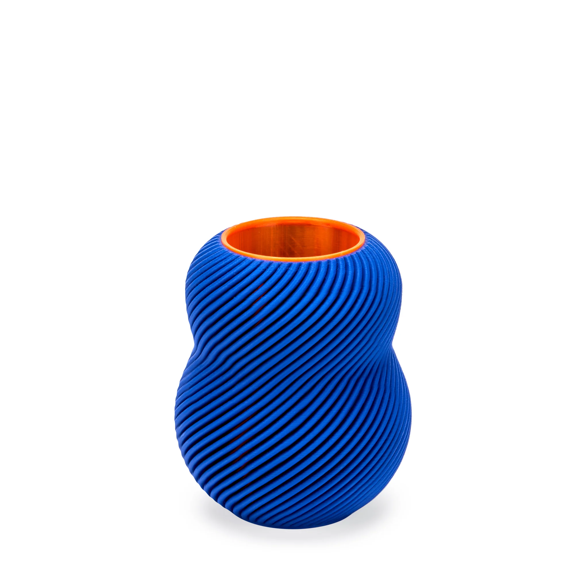 Bloom 3D-Printed Vase - Electric Blue/ Neon Orange - Image 3