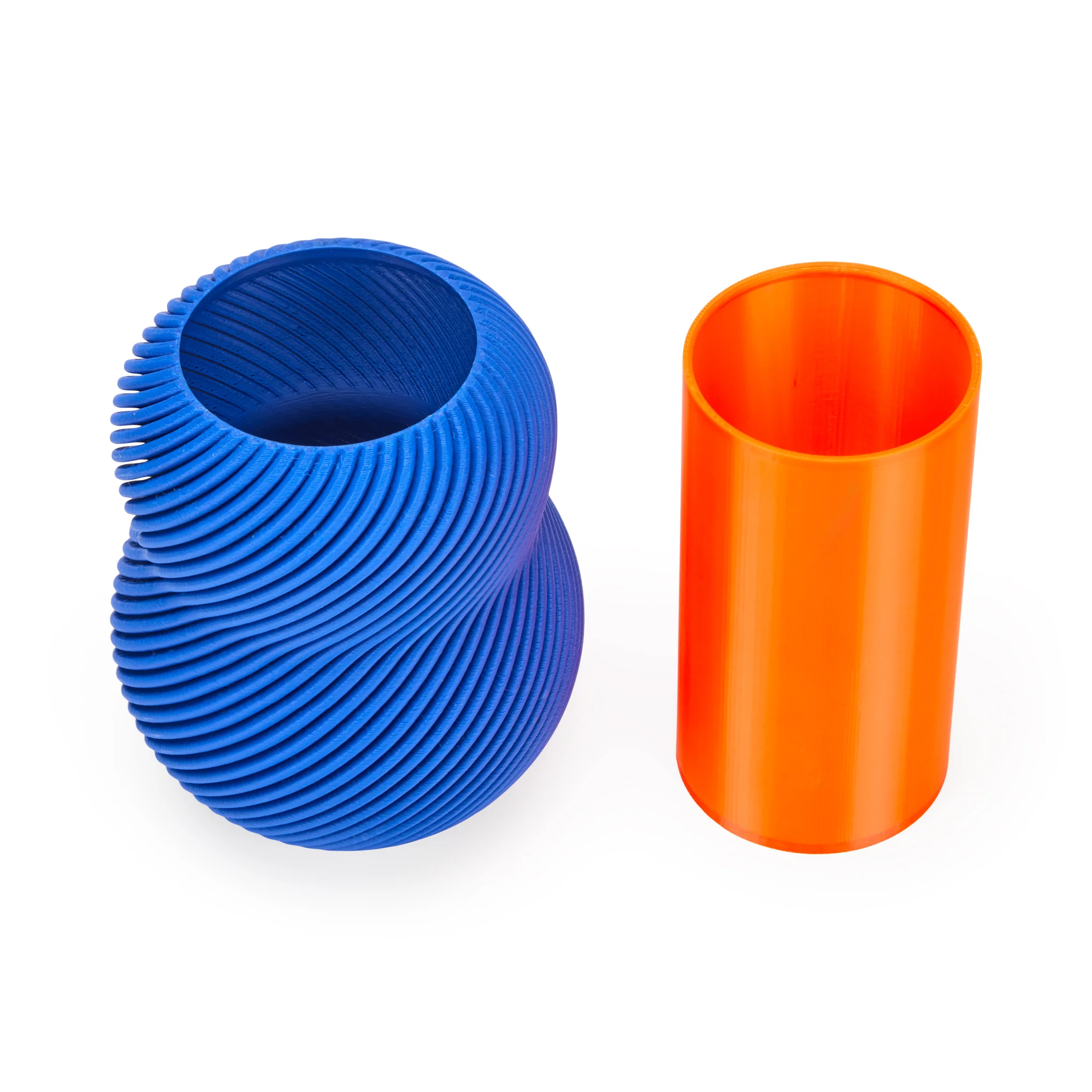 Bloom 3D-Printed Vase - Electric Blue/ Neon Orange - Image 4