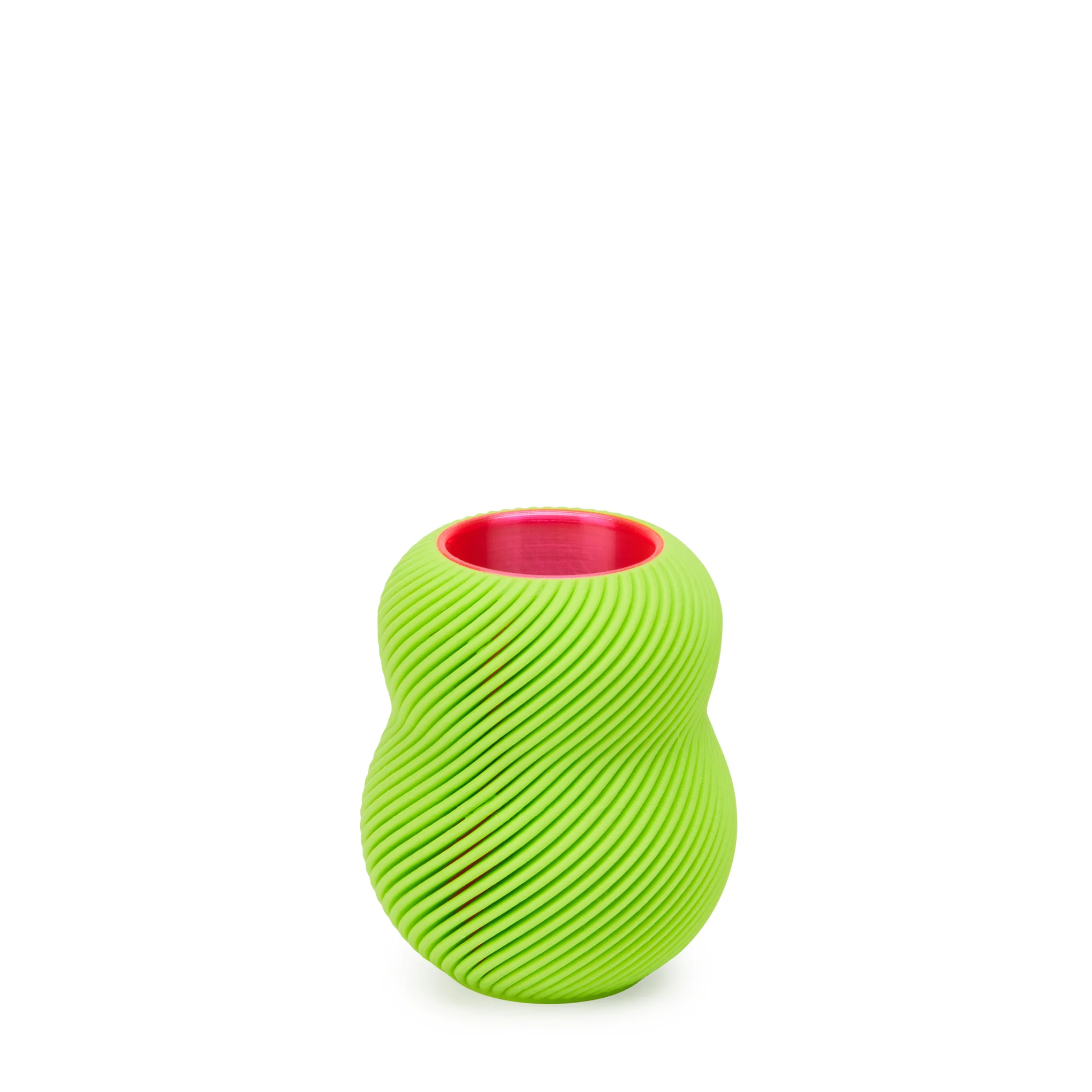 Bloom 3D-Printed Vase - Light Green/ Neon Pink - Image 3