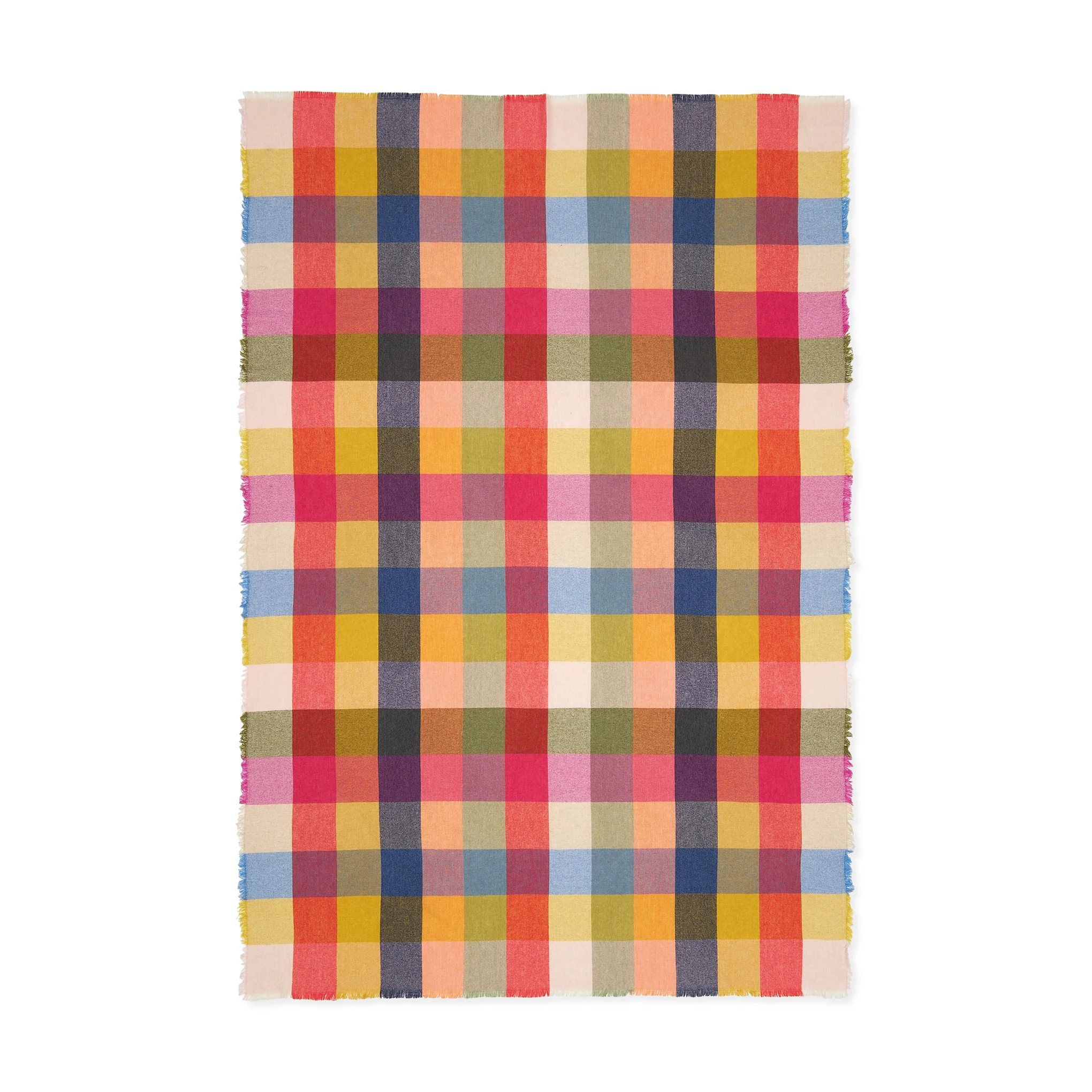 Bold Plaid Oversized Merino & Cashmere Throw