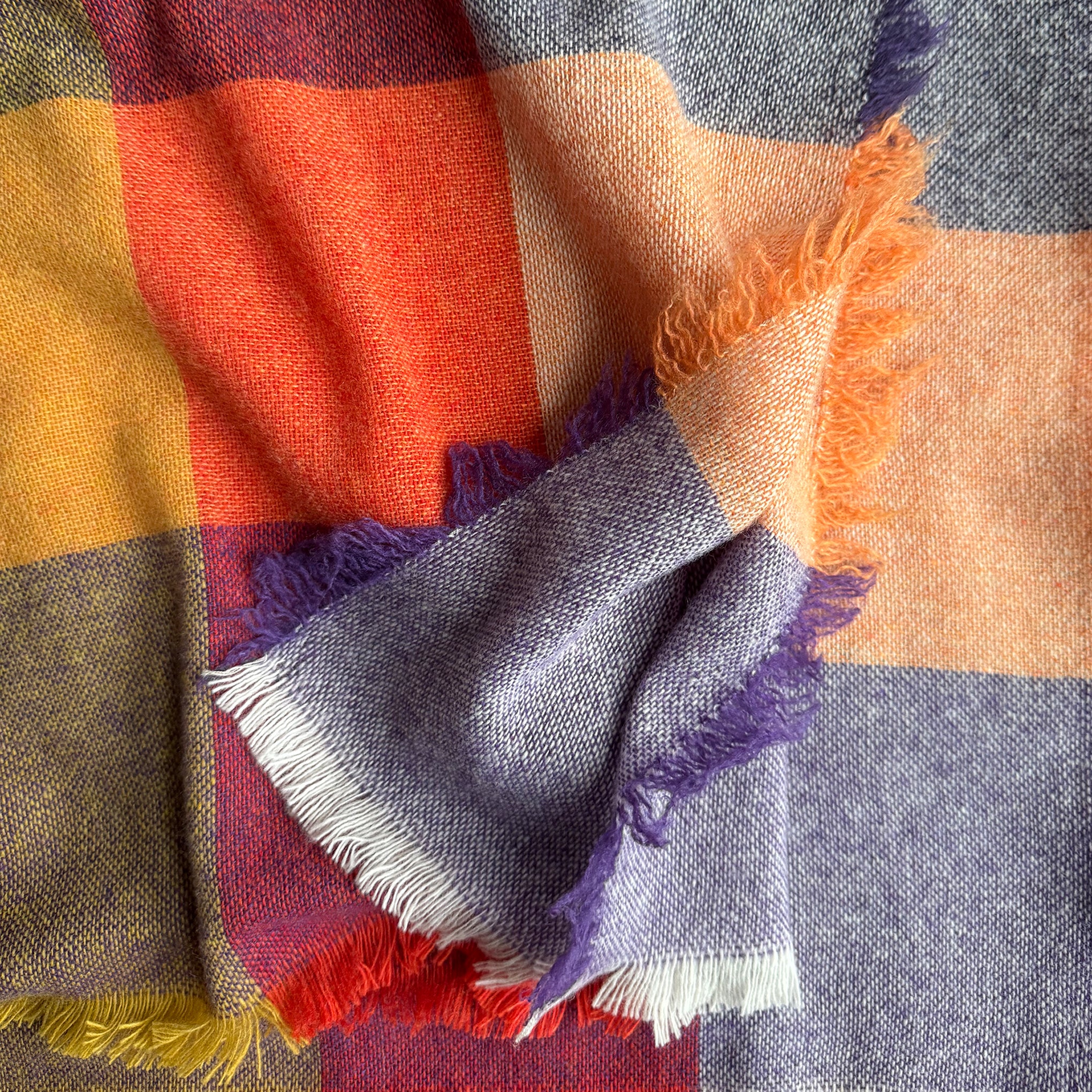 Bold Plaid Oversized Merino & Cashmere Throw - Image 3