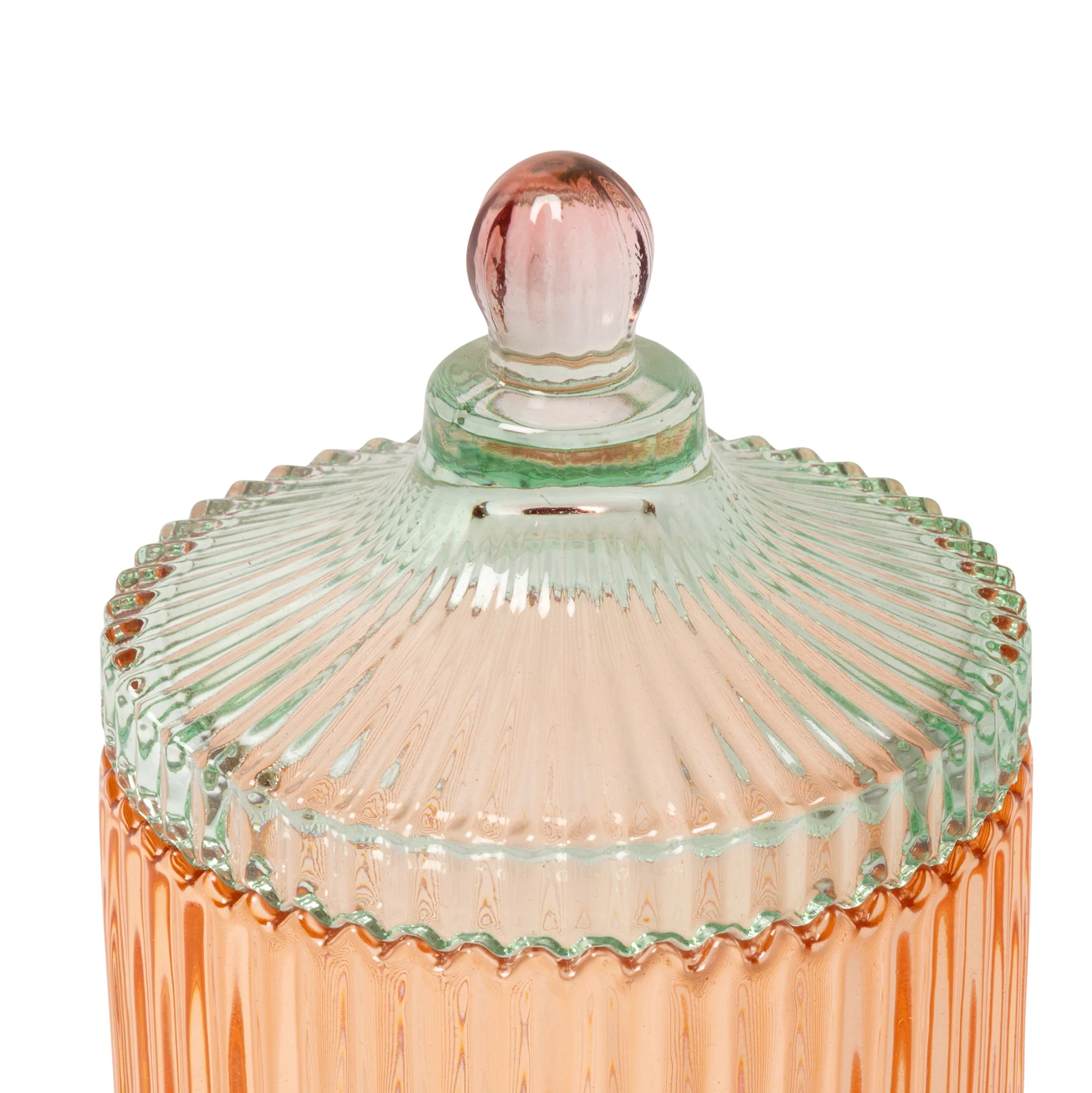 Candy Stripe Glass Storage Jar - Orange/ Light Mint - Image 3
