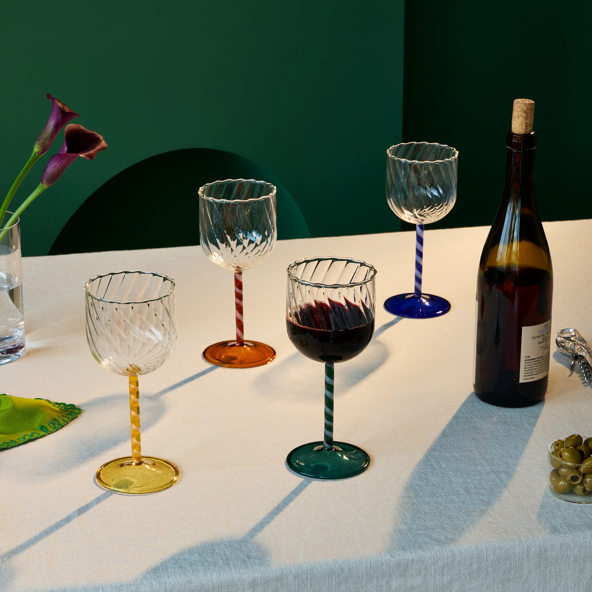 Candy Twist Glassware - Set of 4 - Wine Set of 4 - Image 2