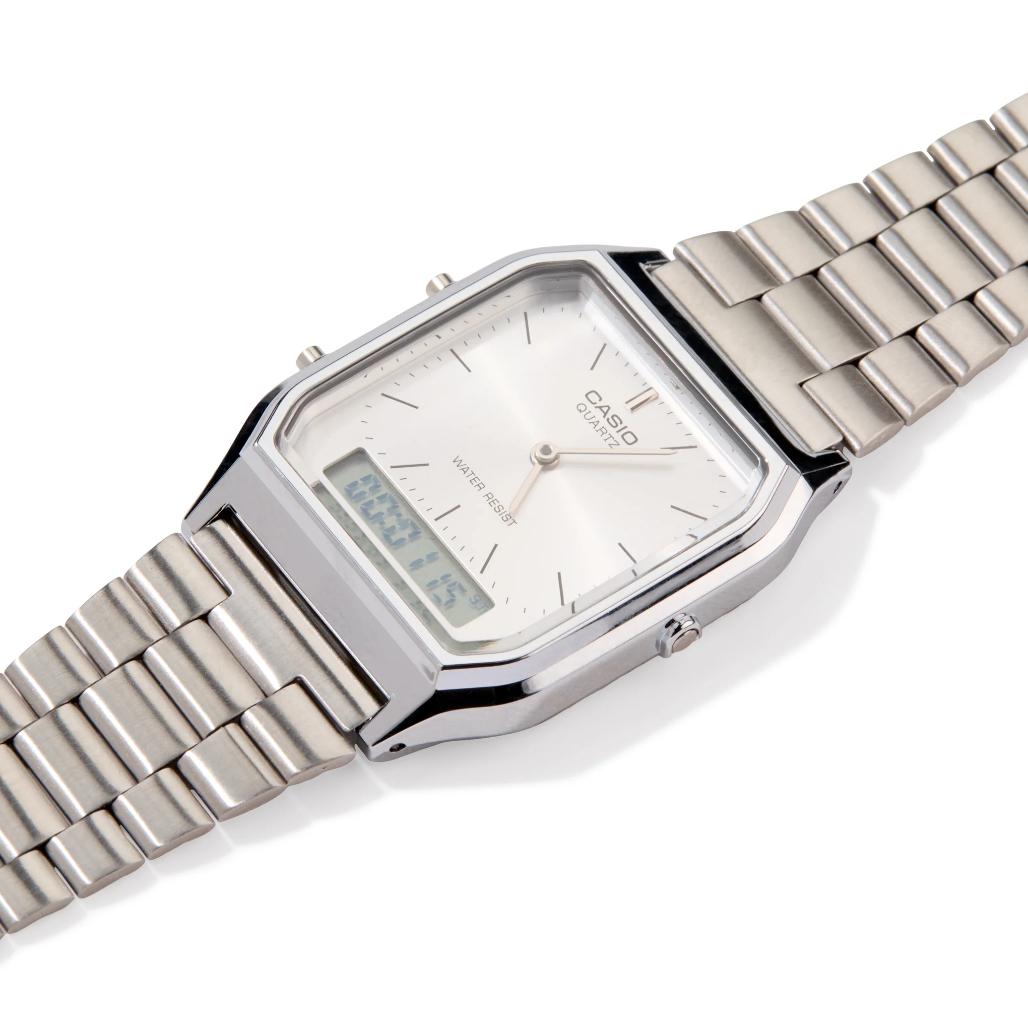 Casio AQ230 Analog Digital Watch - Silver - Image 5