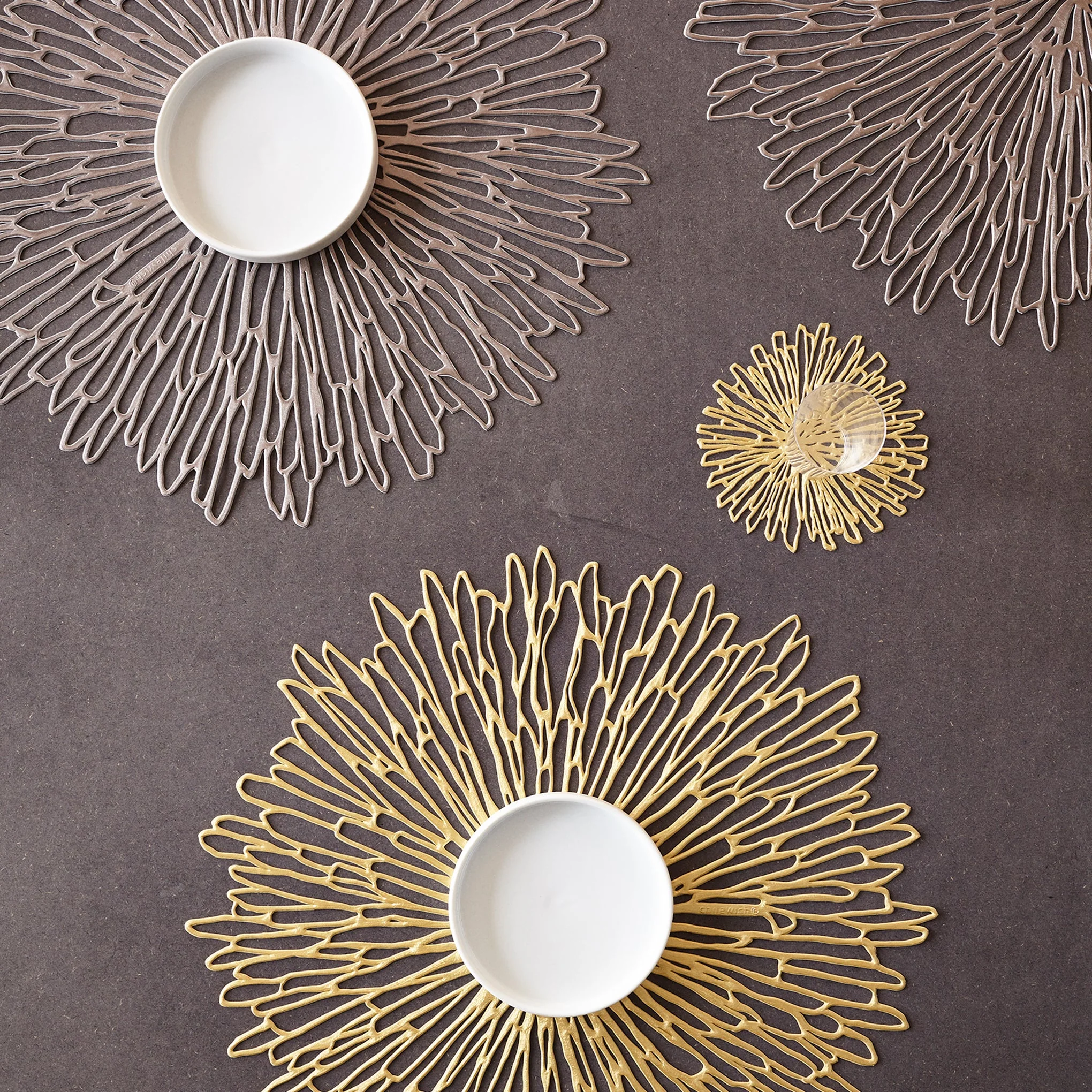 Chilewich Bloom Coasters - Set of 6 - Gilded - Image 4