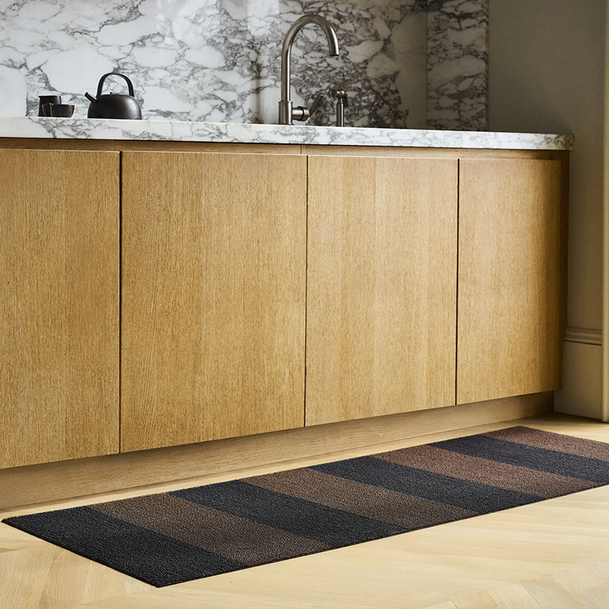 Chilewich Duo Stripe Shag Mat - Mocha - Image 9