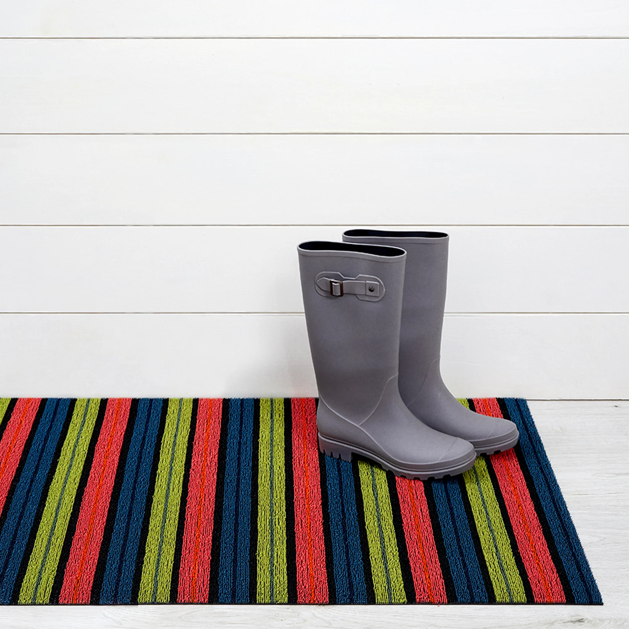 Chilewich Ribbon Stripe Shag Floor Mat - Limelight - Image 5