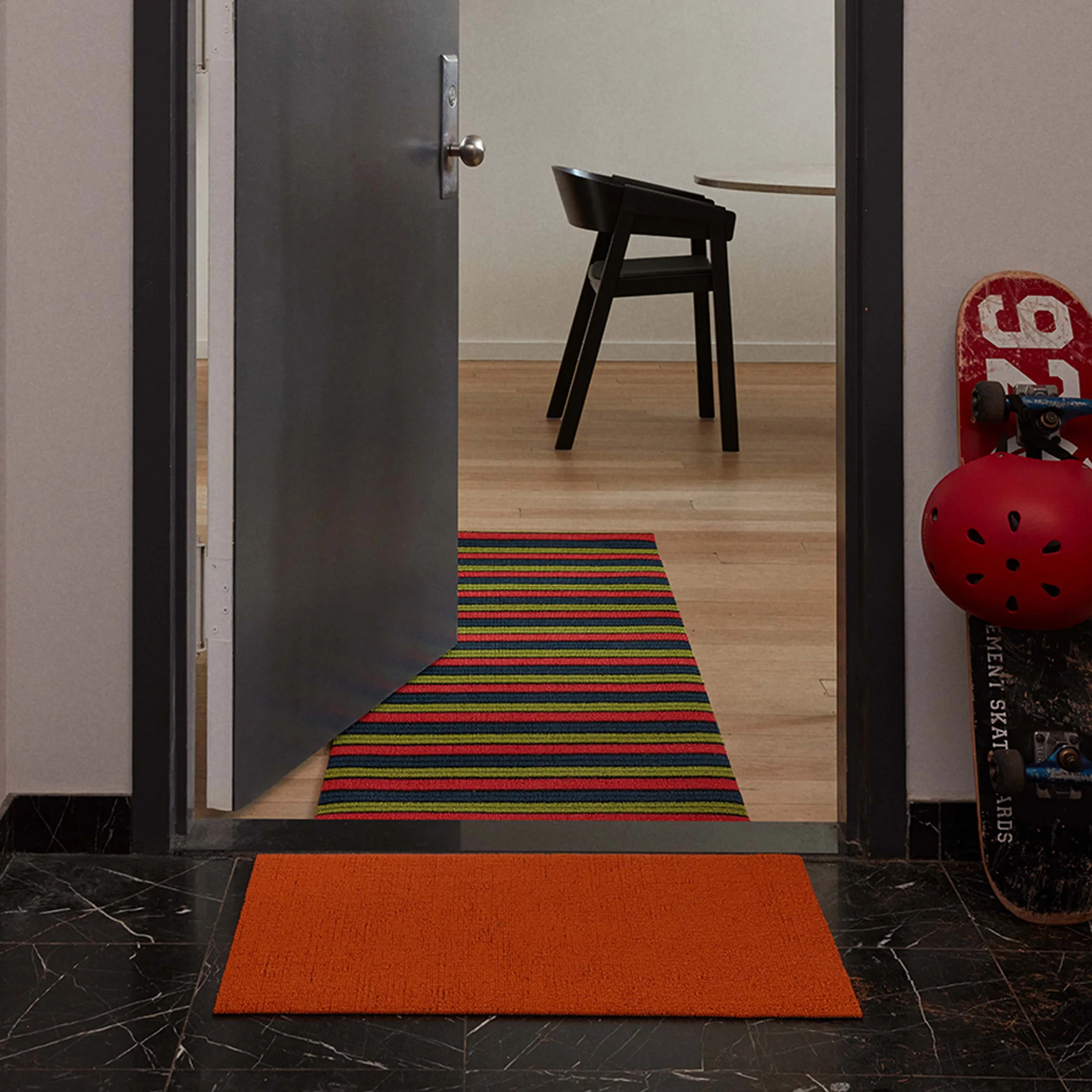 Chilewich Ribbon Stripe Shag Floor Mat - Limelight - Image 7