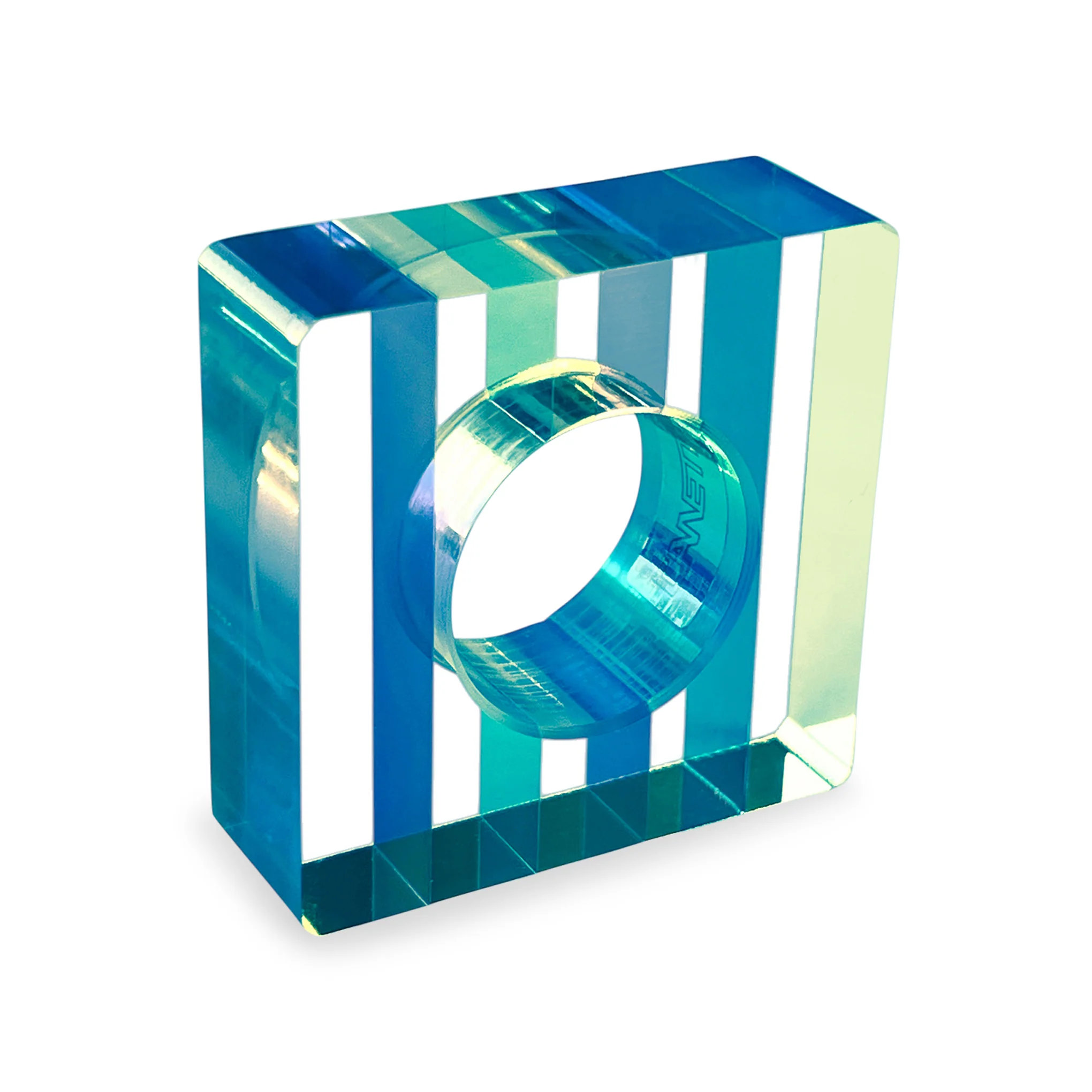 Nicolai Canetti Chromatic Napkin Rings - Set of 4 - Blue/ Green - Image 3