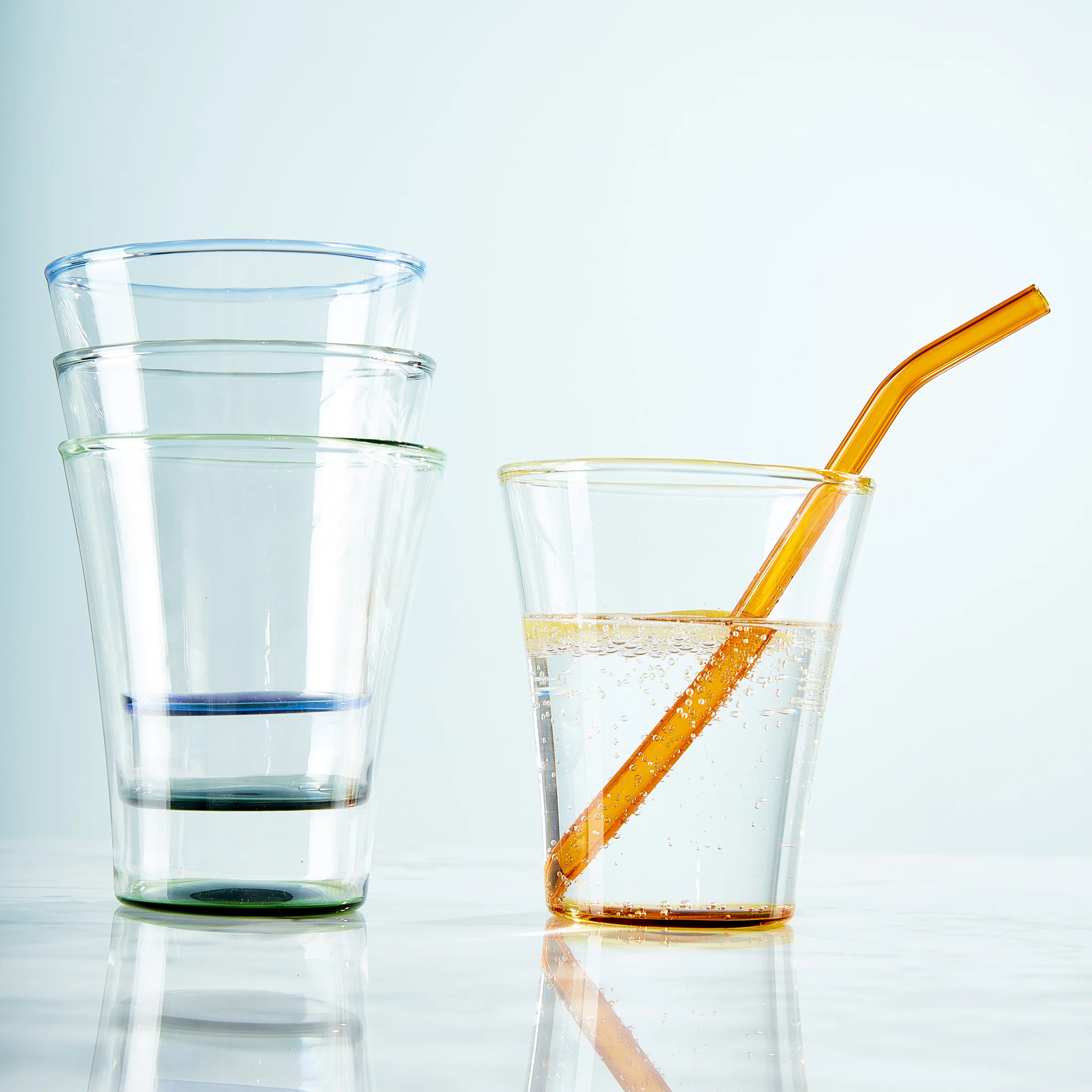 Color Accent Drinking Glasses - Set of 4 - Short - Image 3