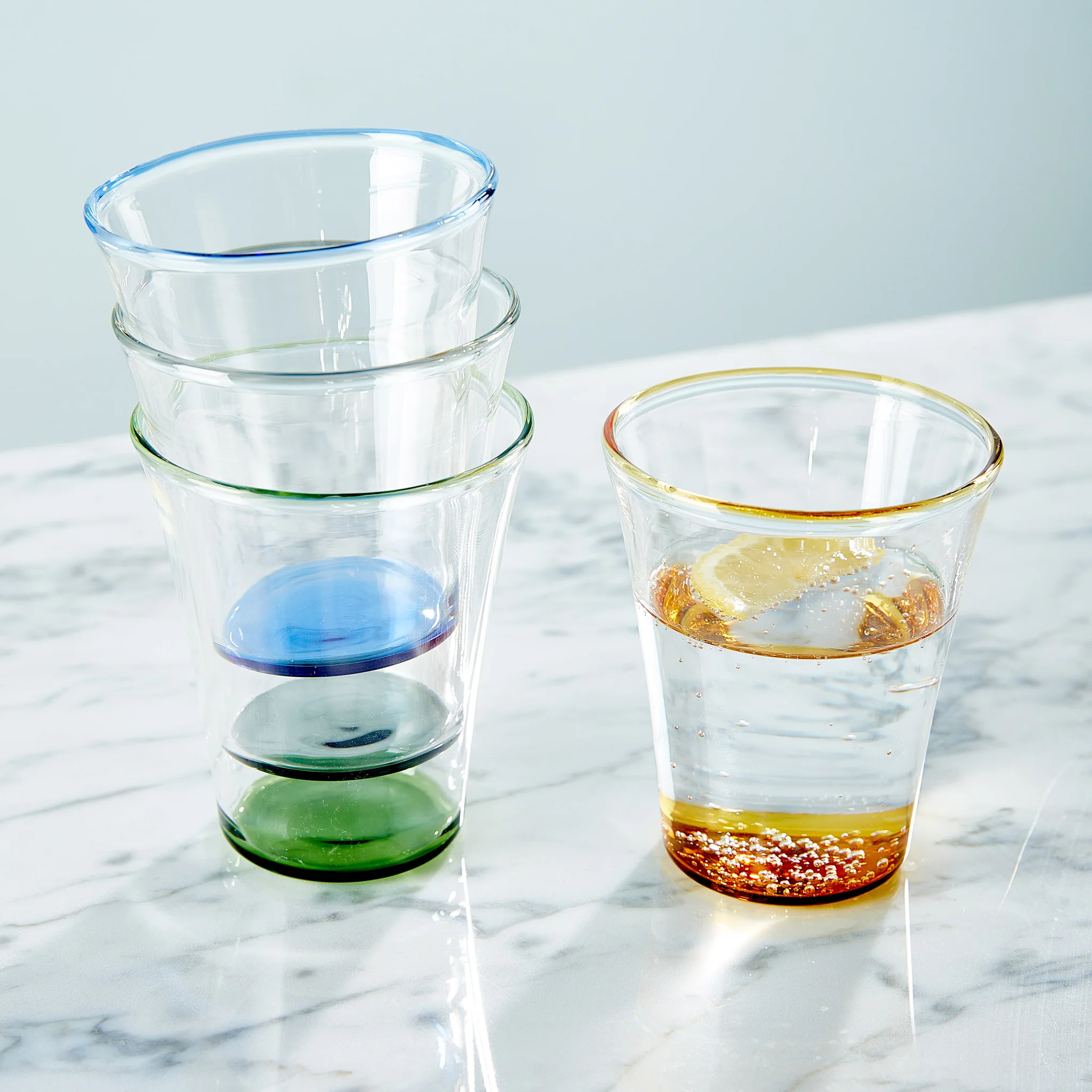 Color Accent Drinking Glasses - Set of 4 - Short - Image 5
