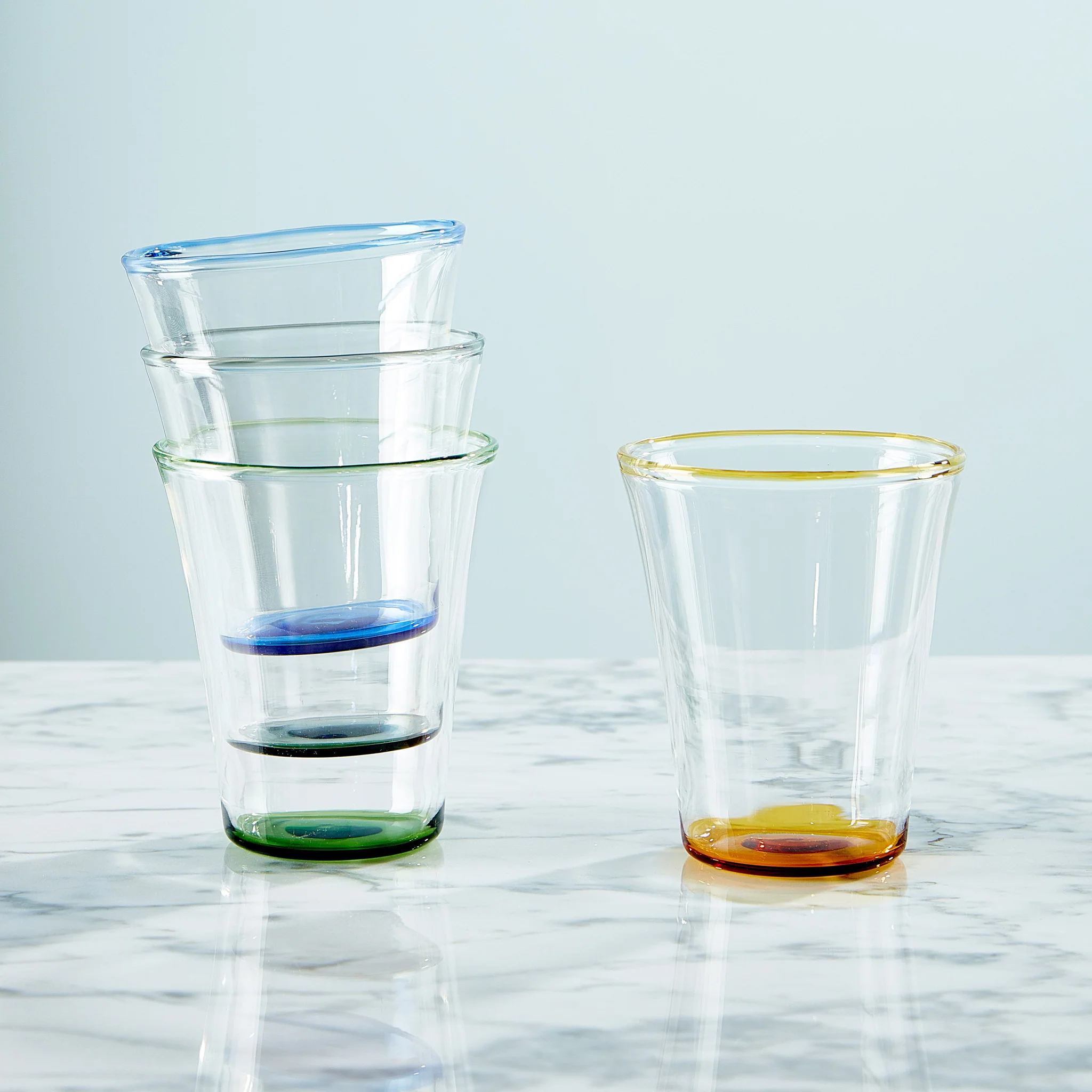 Color Accent Drinking Glasses - Set of 4 - Short - Image 6