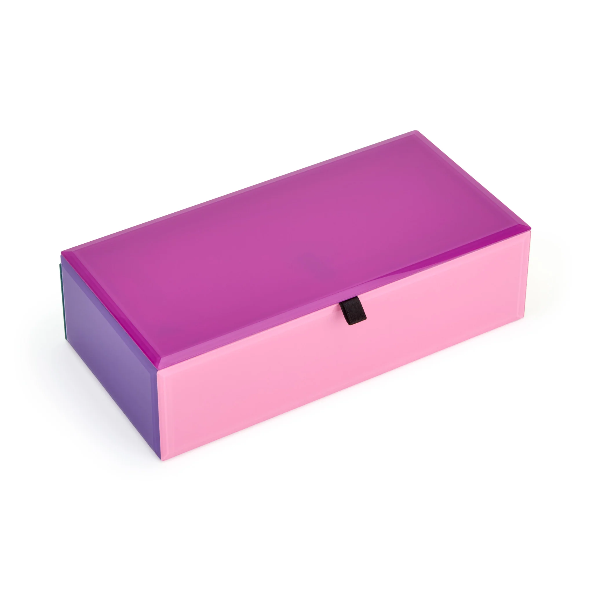 Colorblock Glass Jewelry Box - Pink Multi