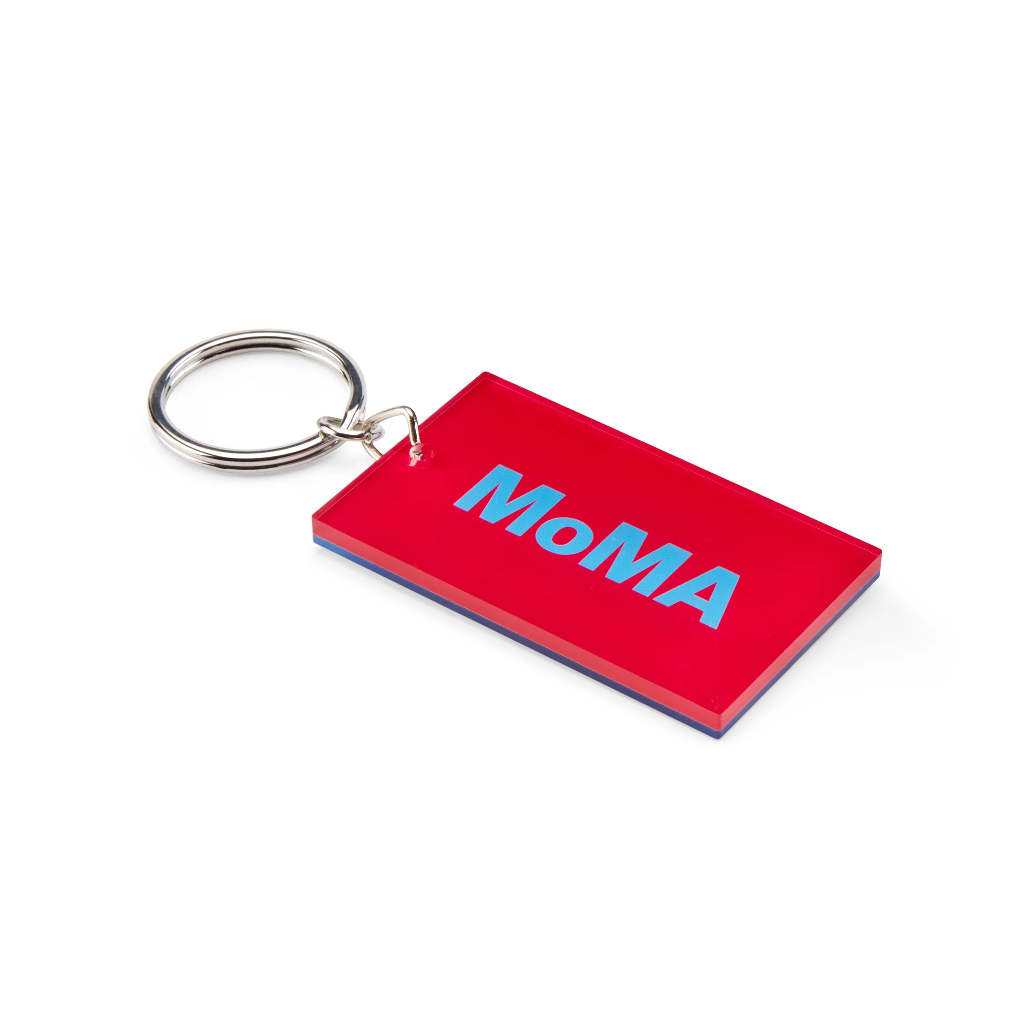 Colorful MoMA Acrylic Keychain - Light Blue/ Red - Image 3