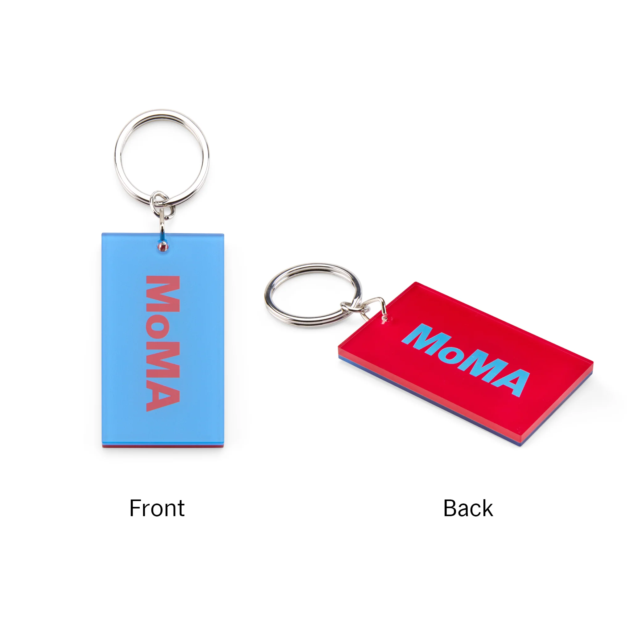 Colorful MoMA Acrylic Keychain - Light Blue/ Red - Image 4