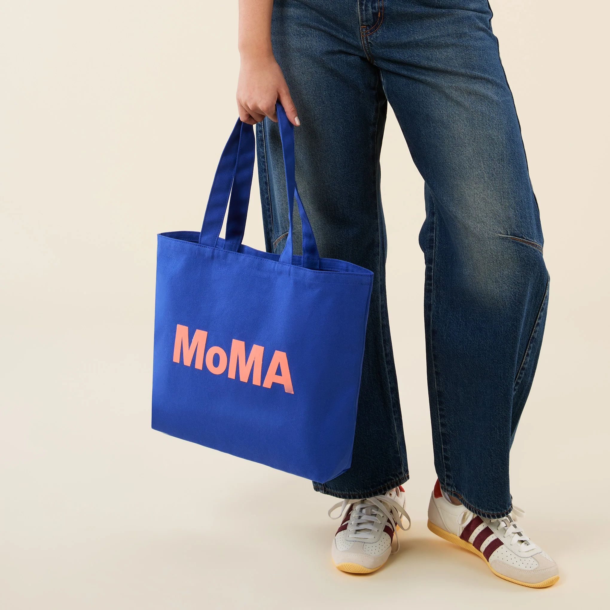 Colorful MoMA Tote Bag - Blue/ Coral - Image 2