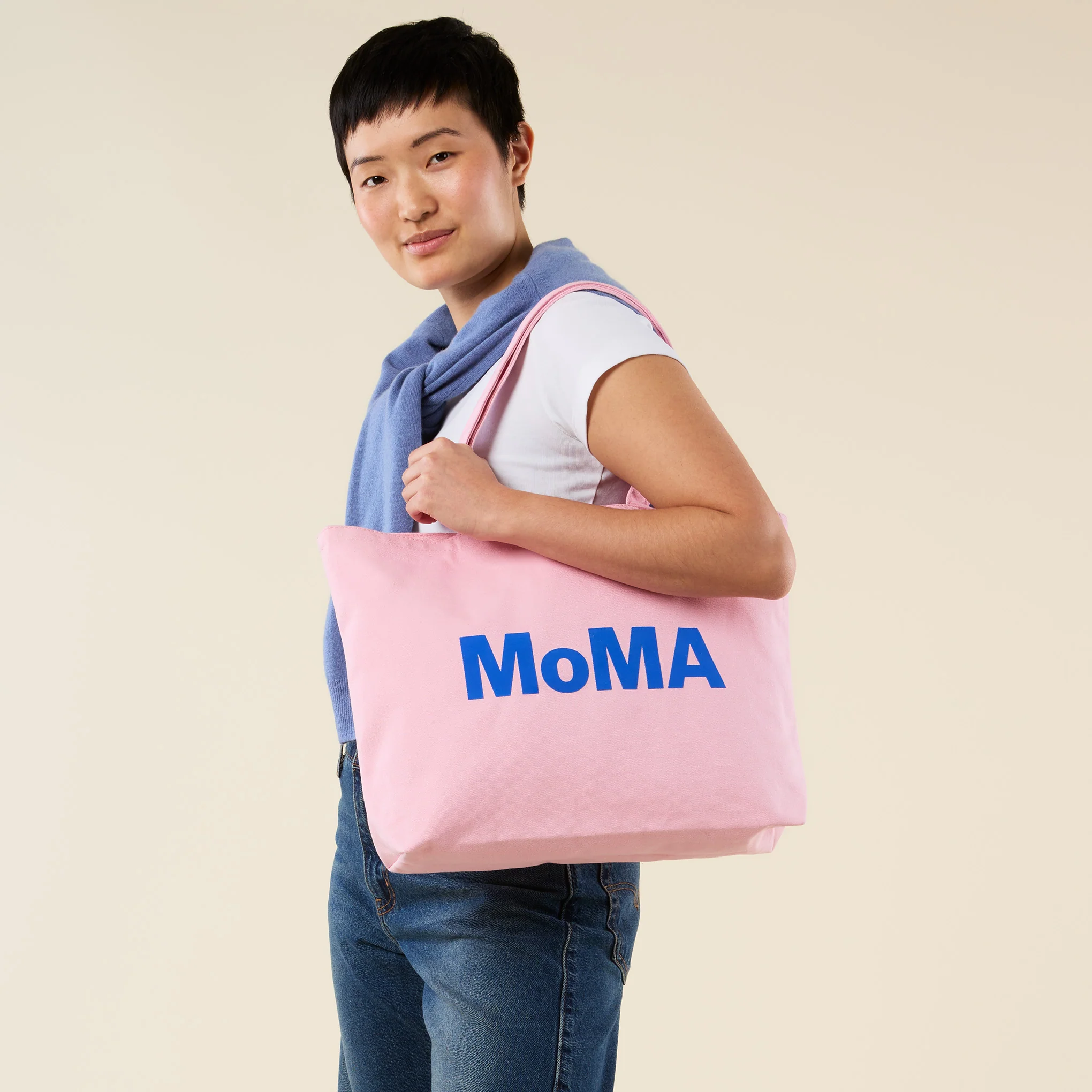Colorful MoMA Tote Bag - Pink/ Blue - Image 2
