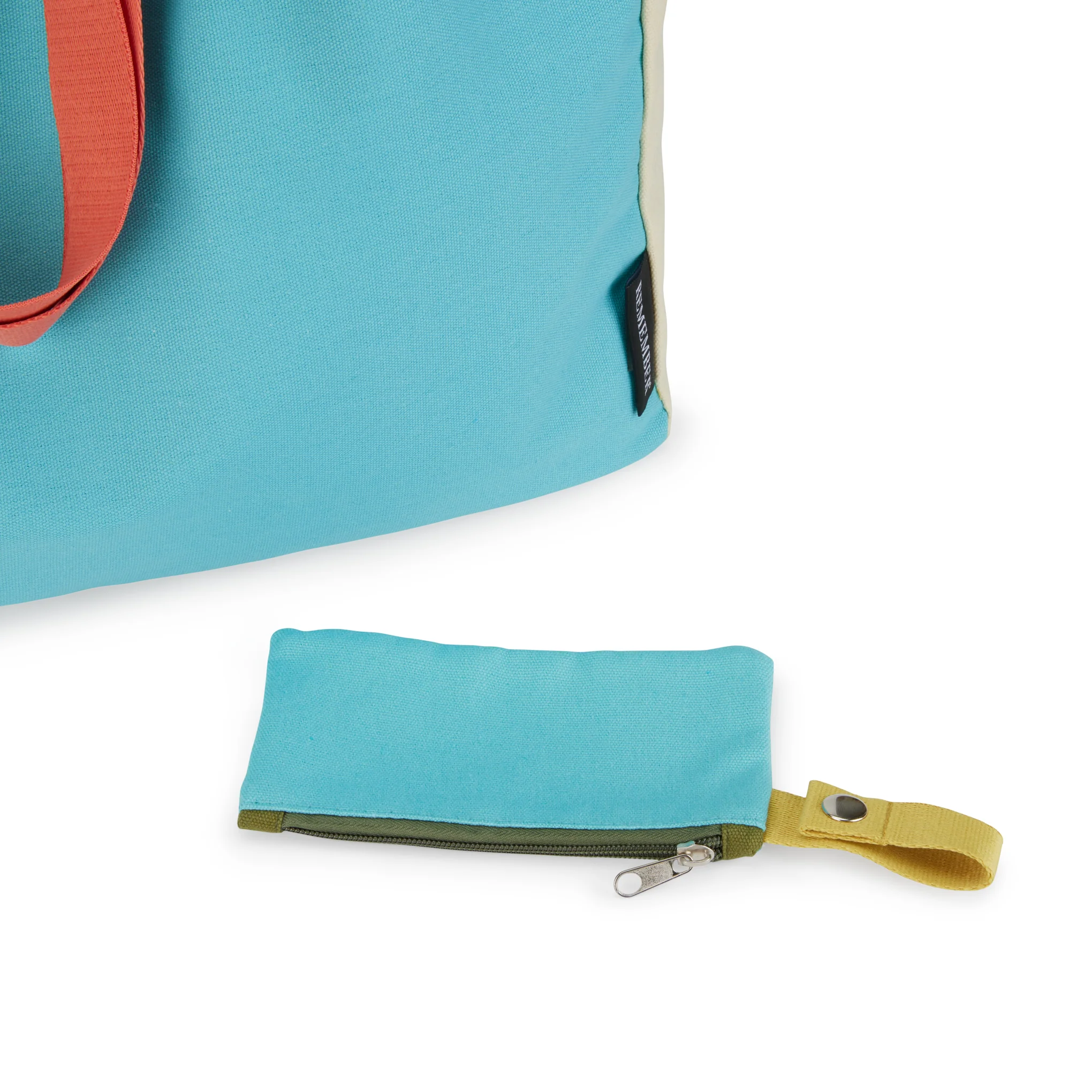 Colorful Oversized Cotton Canvas Tote Bag - Blue - Image 4