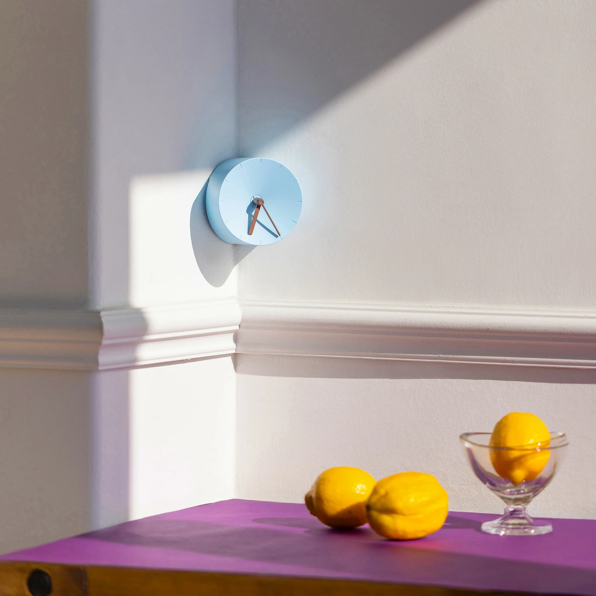 Corner Desk Clock - Light Blue - Image 2
