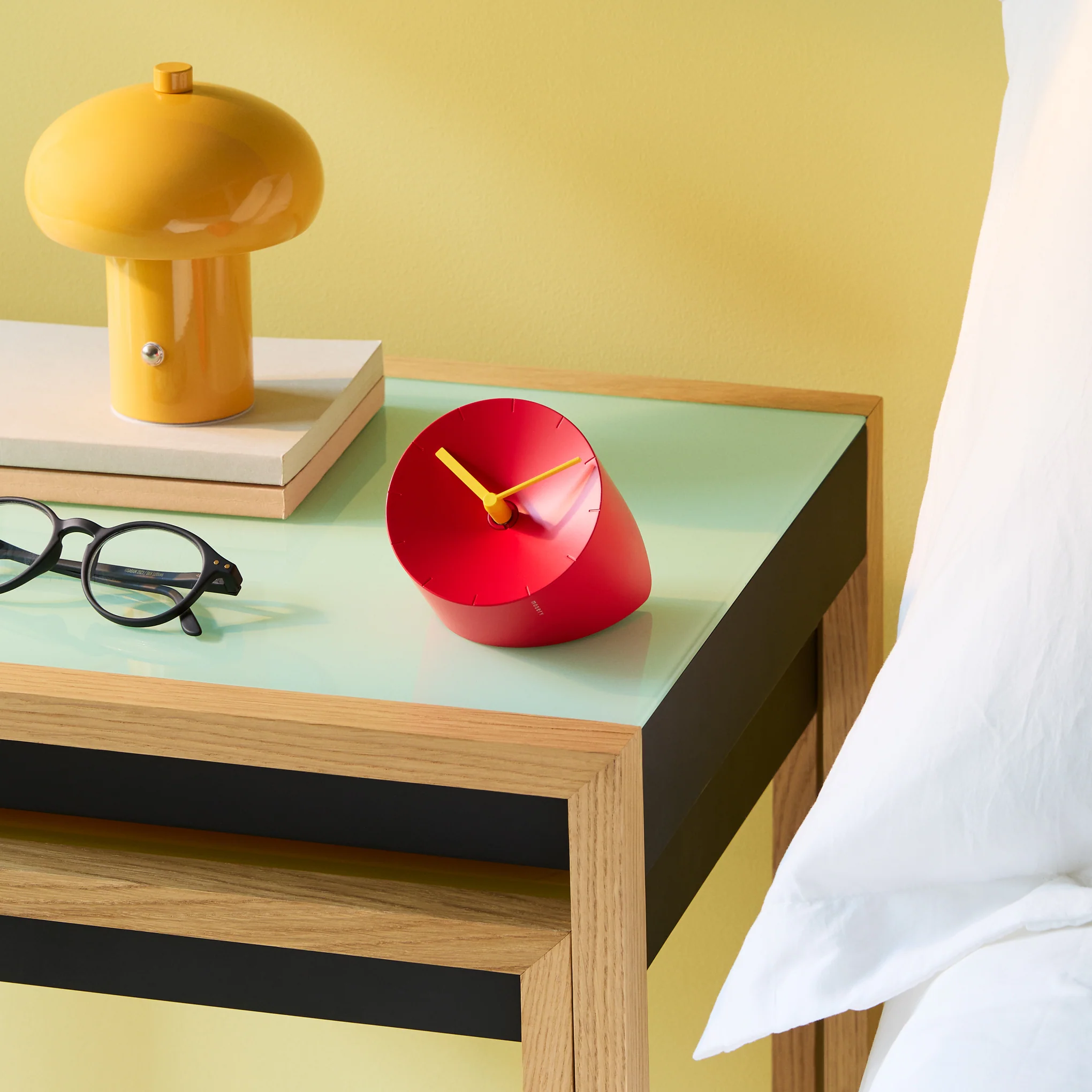 Corner Desk Clock - Red - Image 2