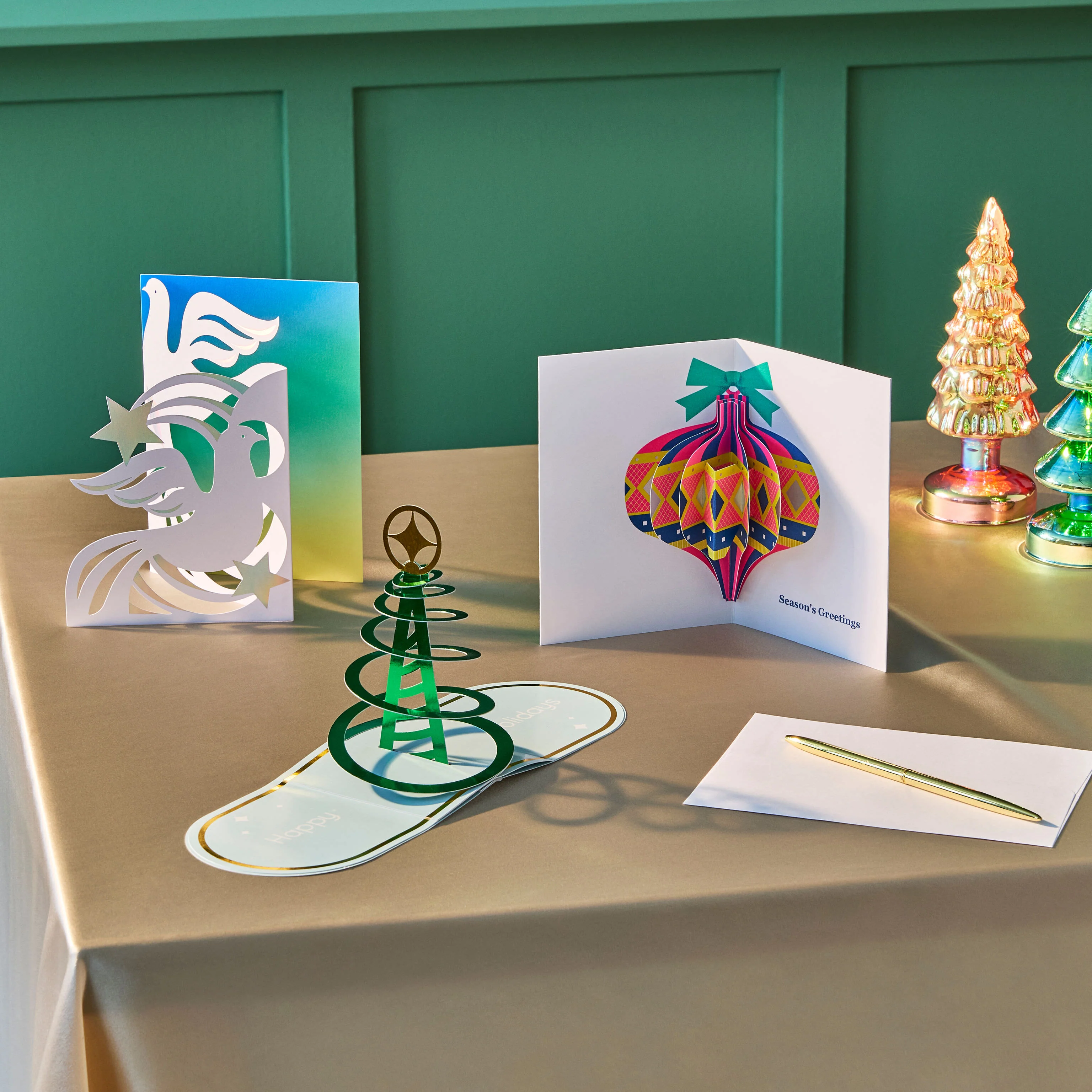 Cosmic Tree Holiday Pop-Up Cards - Set of 8 - Image 2