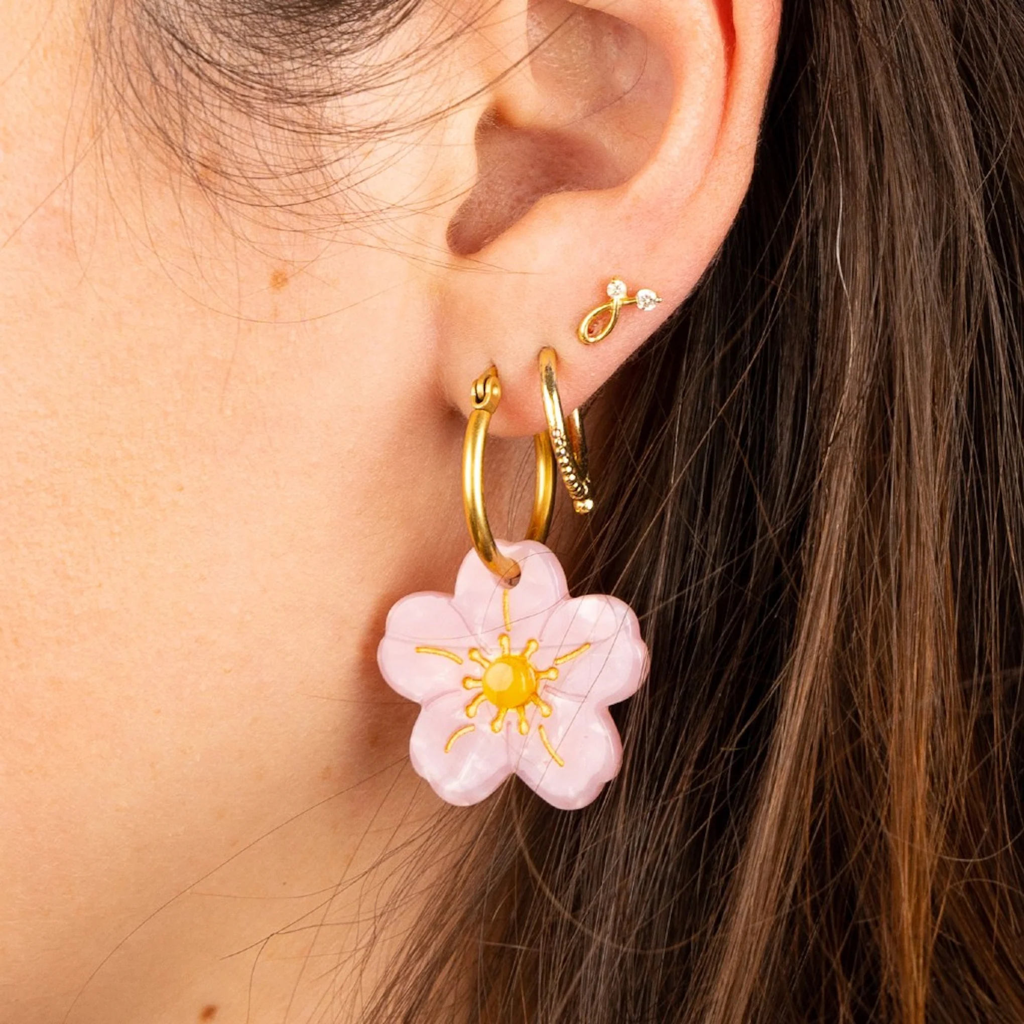 Coucou Suzette Flower Hoop Earrings - Sakura - Image 2
