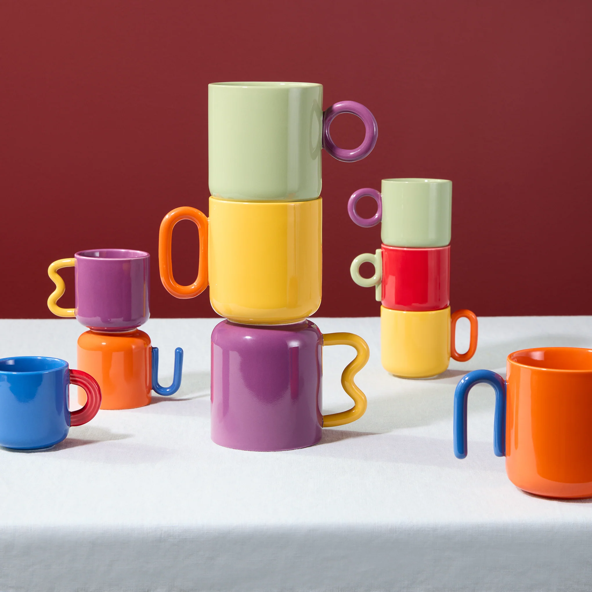 Creative Porcelain Mugs & Espresso Cups - Coffee Mug Set of 4 - Image 4