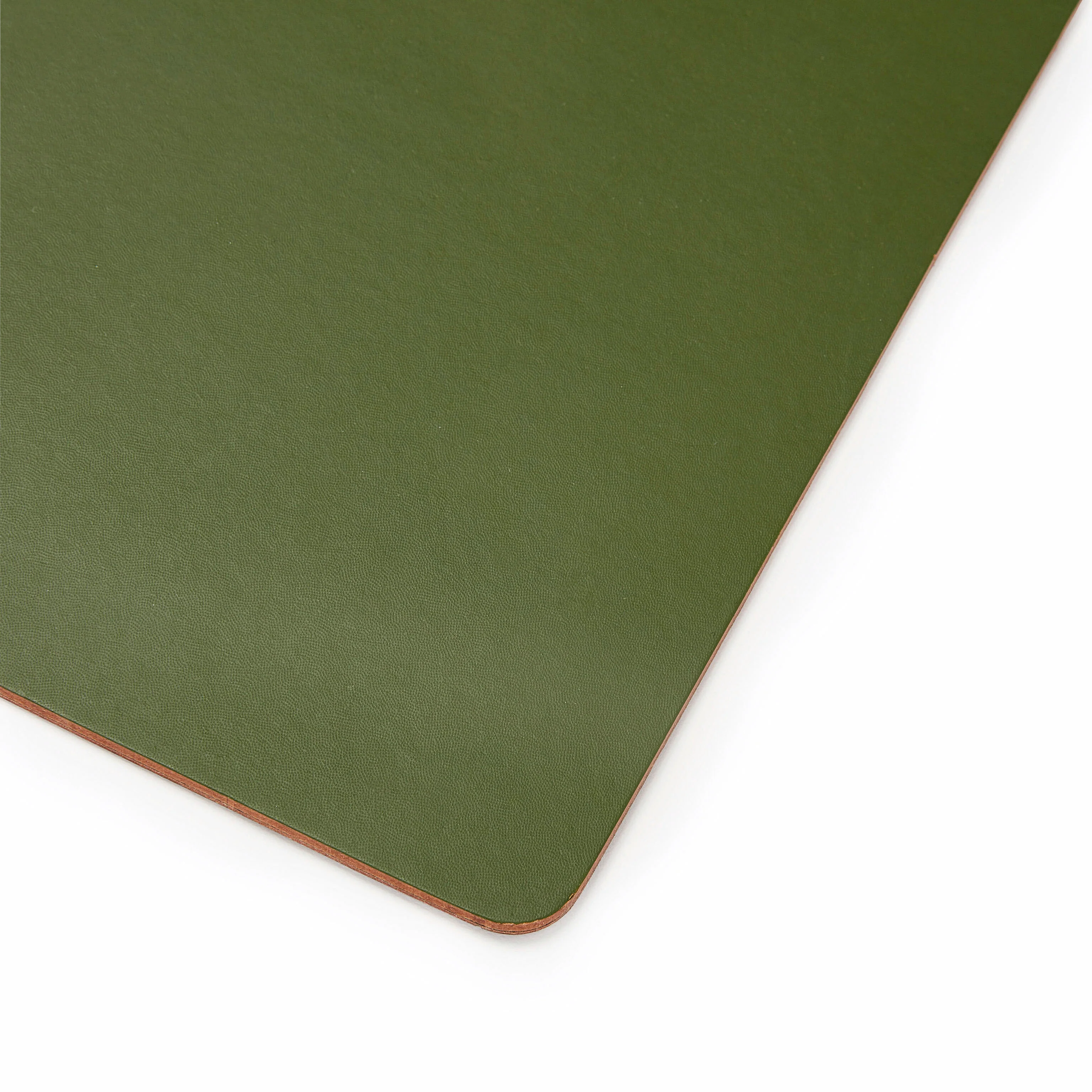 Dual-Sided Recycled Leather Placemat - Green/ Black - Image 4