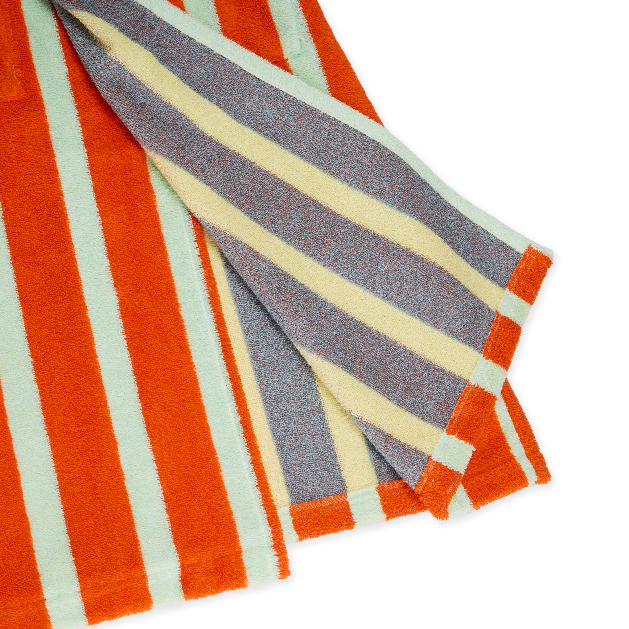 Dusen Dusen Striped Bathrobe - Orange/ Slate Gray - Image 3