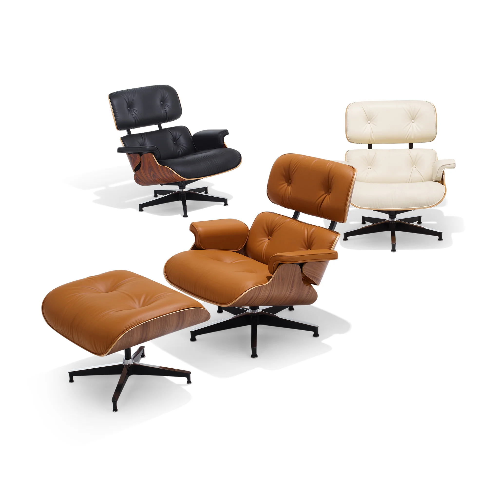 Eames® Lounge Chair and Ottoman from Herman Miller - Walnut/ Black Bamboo Leather - Image 3