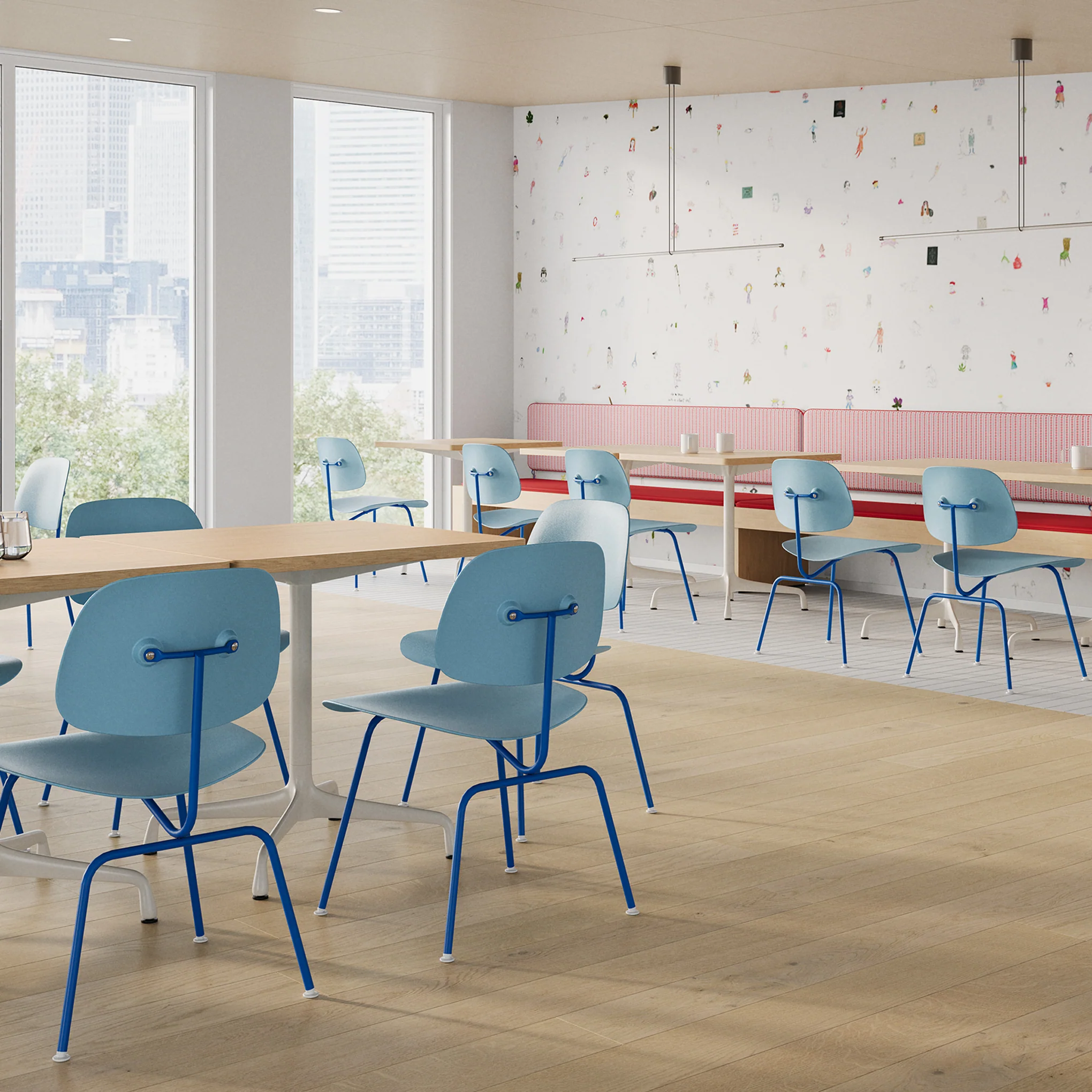 Eames EC-127 Molded Recycled Plastic Dining Chair from Herman Miller - Red/ Red - Image 2