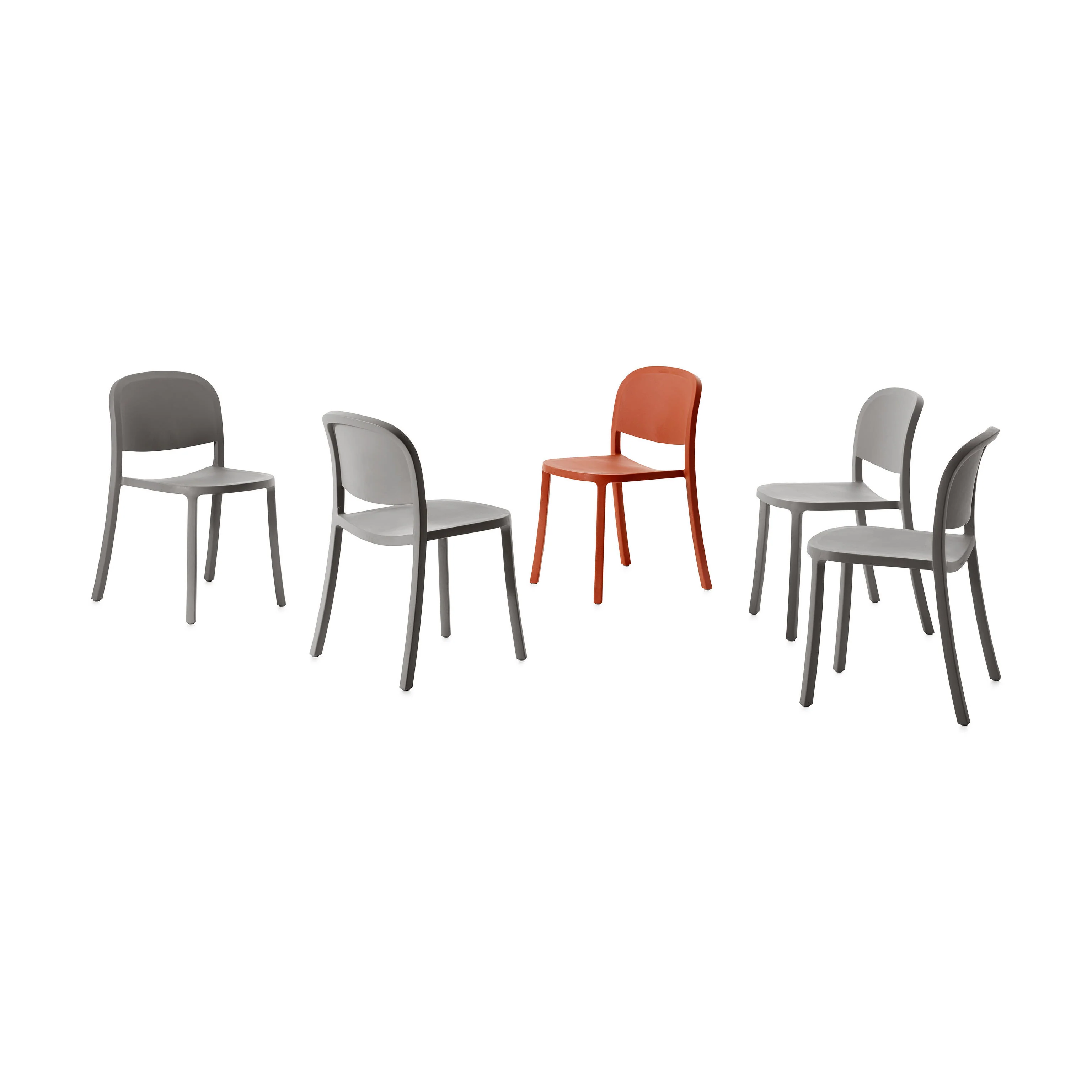 Emeco 1 Inch Reclaimed Stacking Chair - Light Grey - Image 3