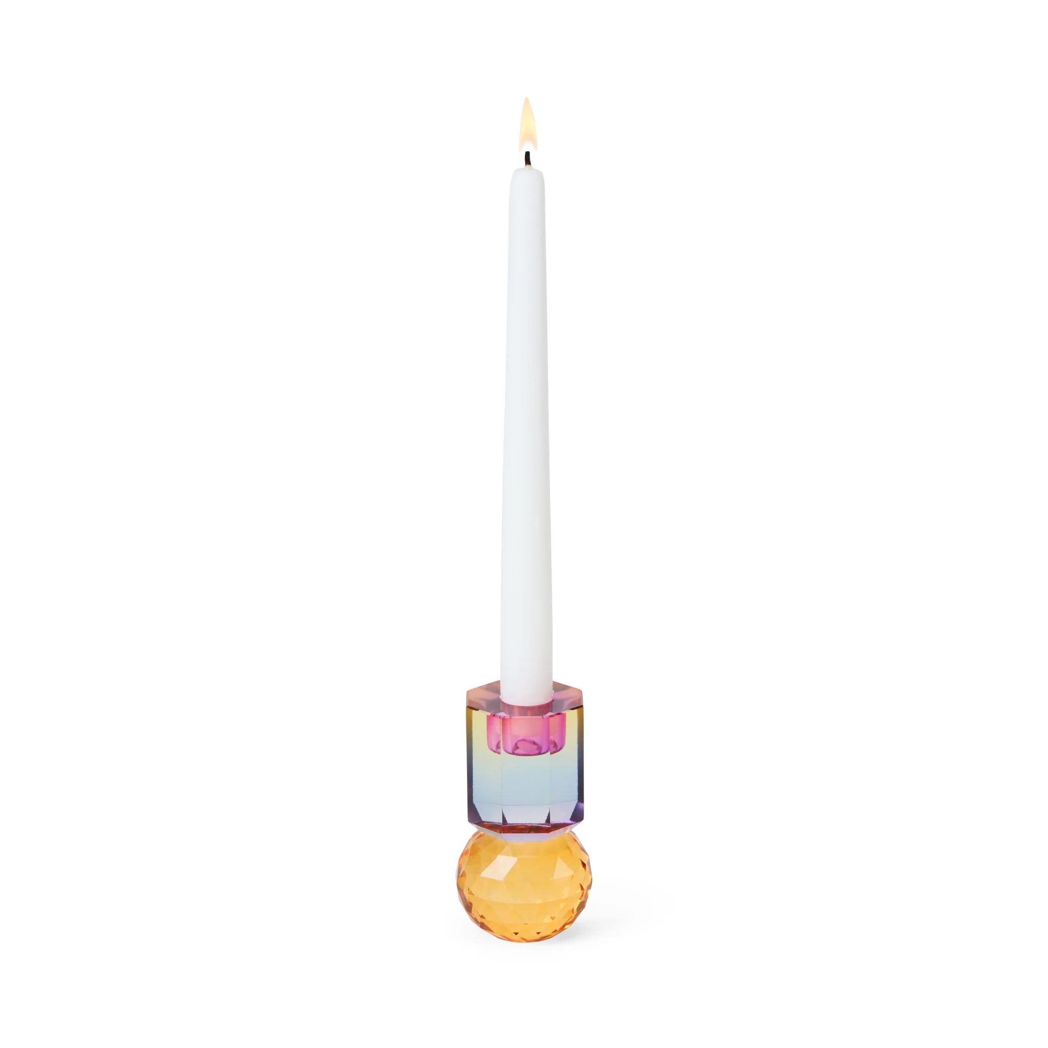 Faceted Crystal Candle Holder - Multi - Image 2